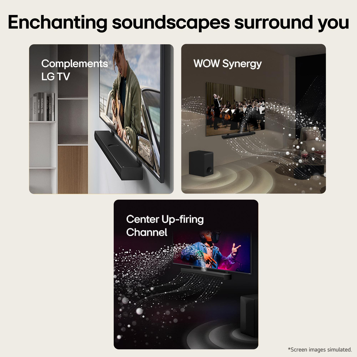 Image of LG S70TY, Dolby Atmos, Center Up-Firing, WOW Orchestra, 400 W Bluetooth Soundbar