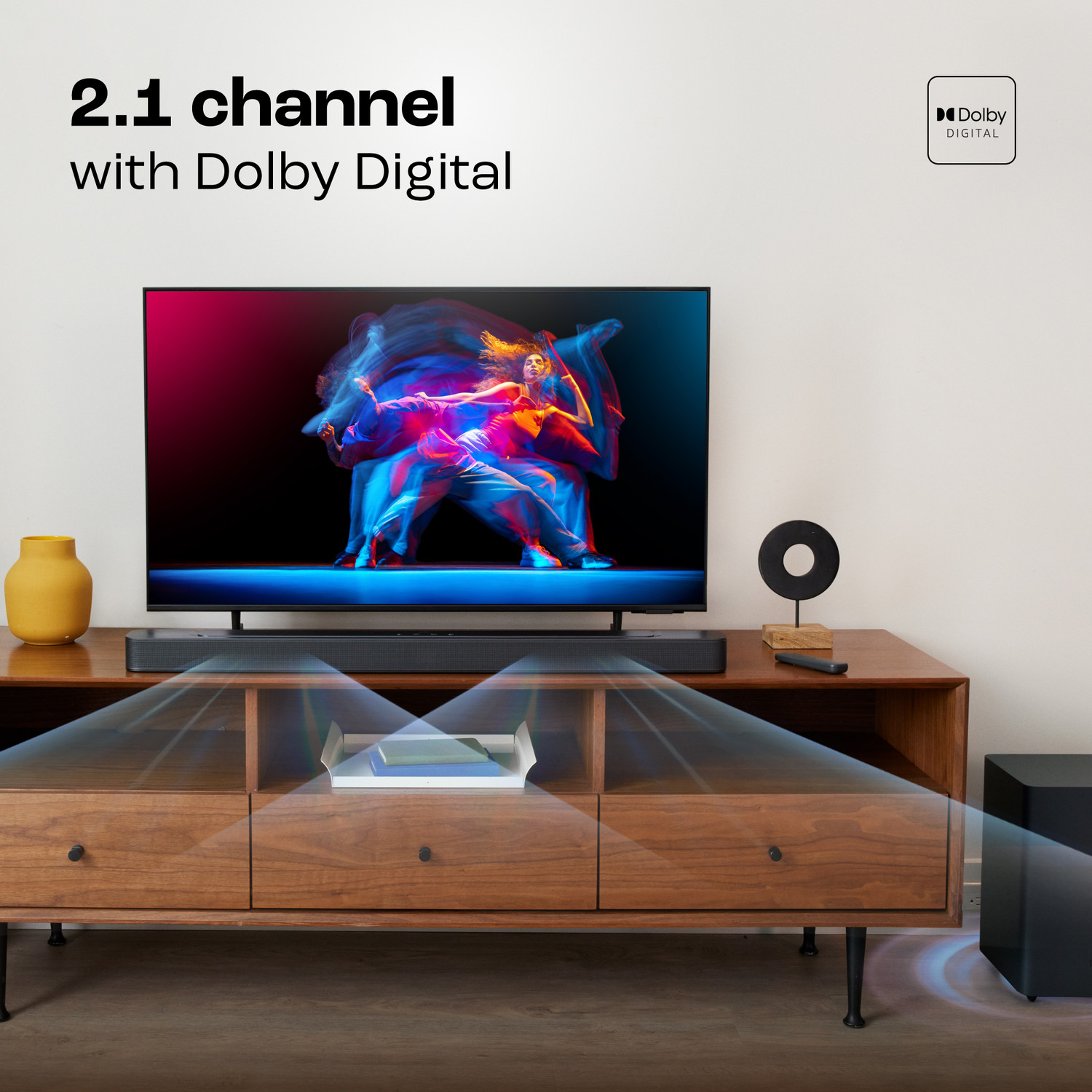 Image of JBL Bar 2.1 Deep Bass (MK2), Dolby Digital, Wireless 6.5 inch Subwoofer, HDMI 300 W Bluetooth Soundbar