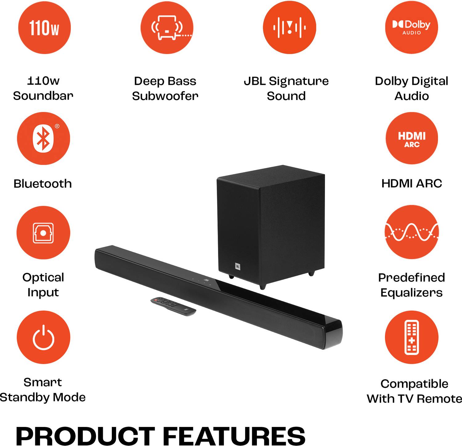 JBL Cinema SB240 2.1 Channel Bluetooth Soundbar - Image 3