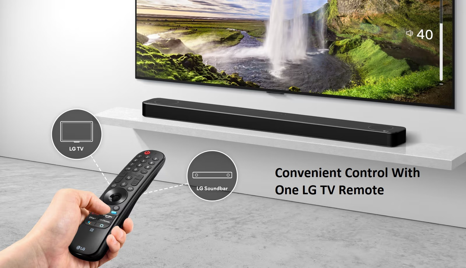 Image of LG SP8A, with Meridian, Dolby Atmos, (Control) and Airplay 2 400 W Bluetooth Soundbar