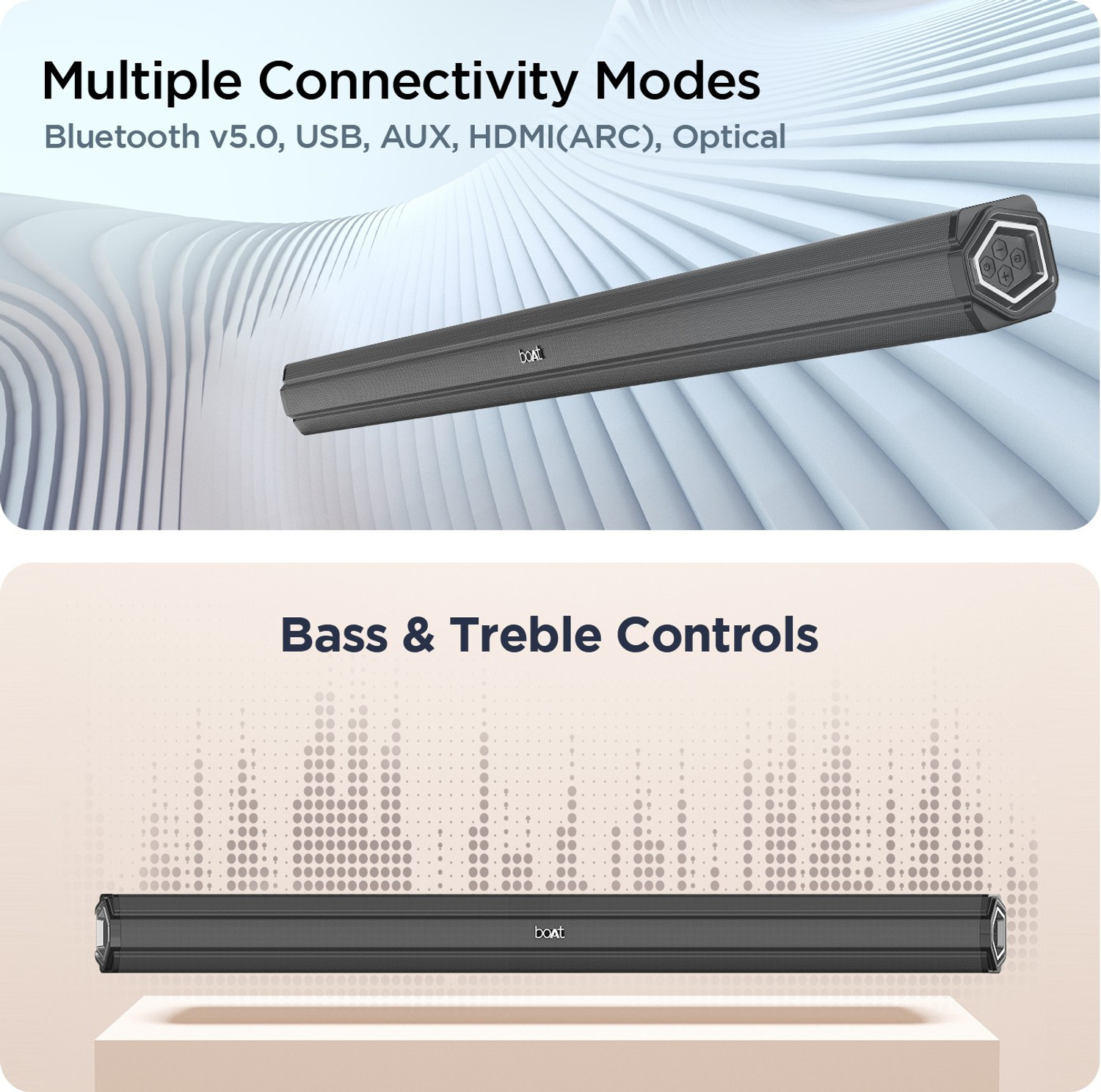 Image of boAt Aavante Bar 1500N with Wired Subwoofer 160 W Bluetooth Soundbar (Premium Black, 5.1 Channel)