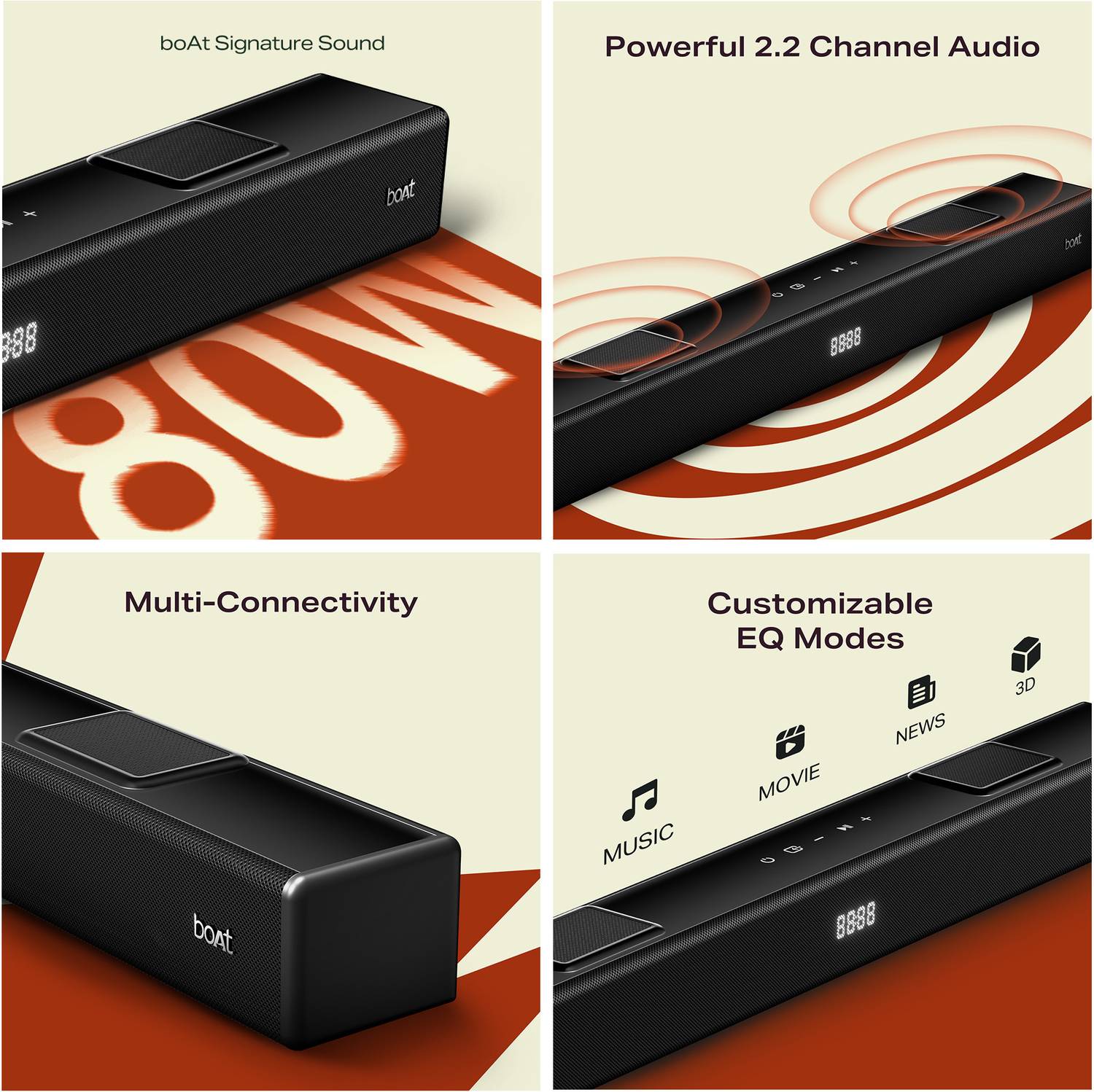 boAt Aavante Octave Plus 80 W Bluetooth Soundbar (Black, 2.2 Chan... more