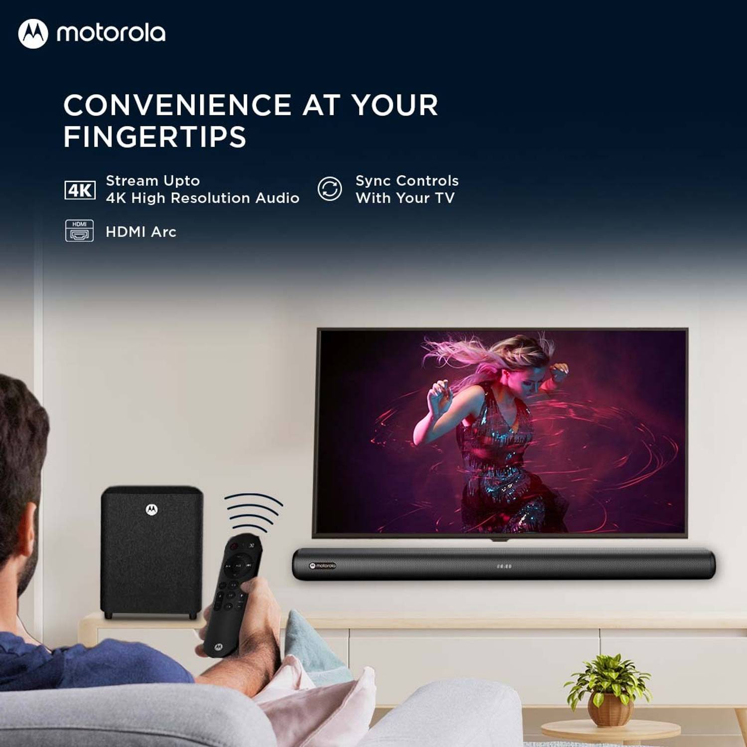 Motorola AmphisoundX 350W Bluetooth Soundbar Black - Image 2