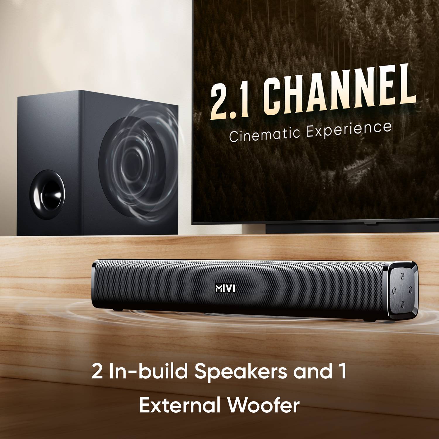 Mivi Fort H120 120W 2.1 Channel Bluetooth Soundbar - Image 4