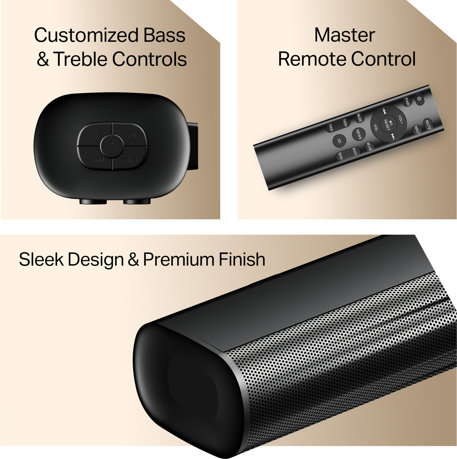 Image of boAt Aavante 1550 Plus w / Exquisite Design, LEDs & Master Remote Control 160 W Bluetooth Soundbar