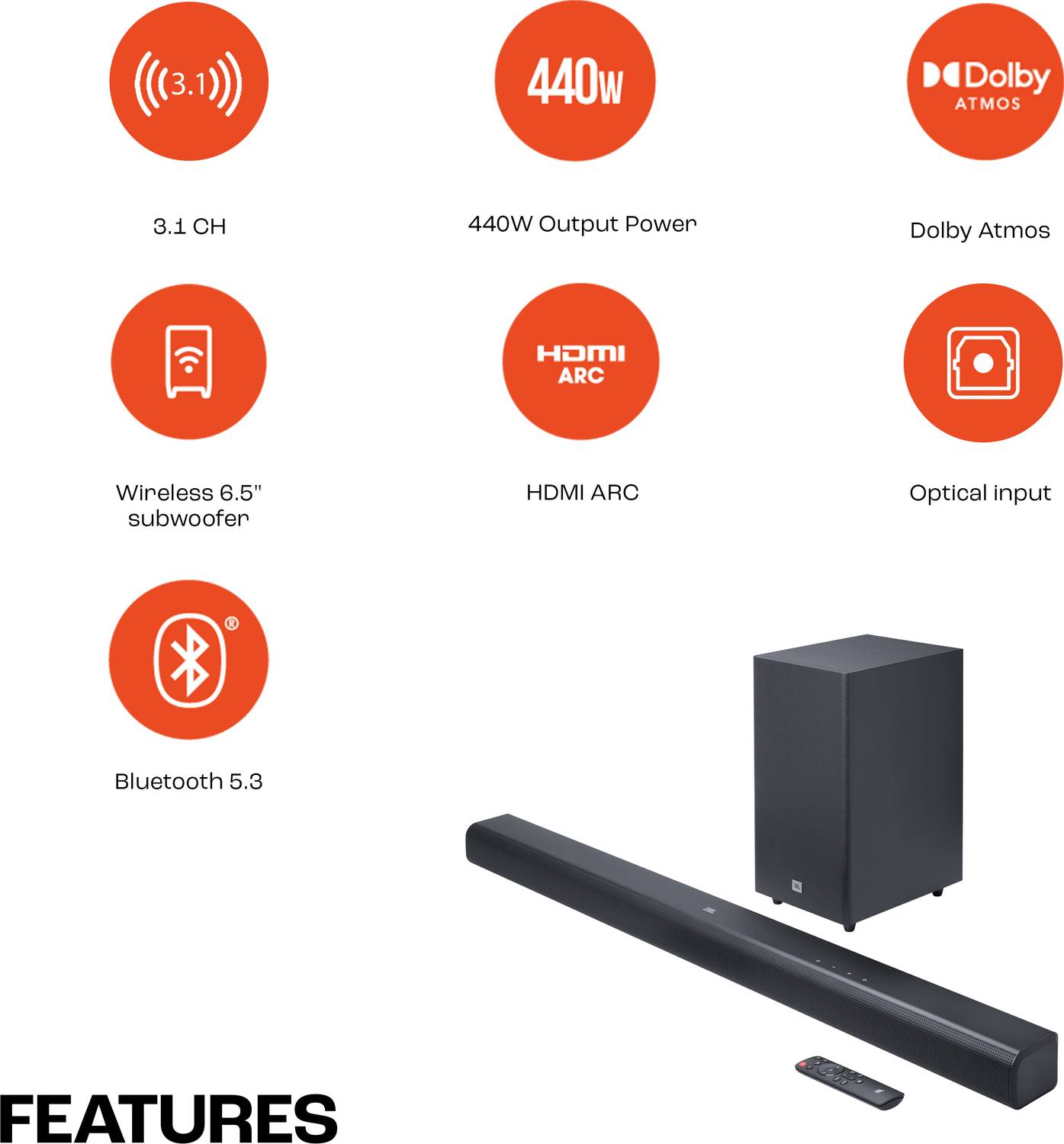 JBL Cinema SB580 440W Dolby Atmos Soundbar - Image 2