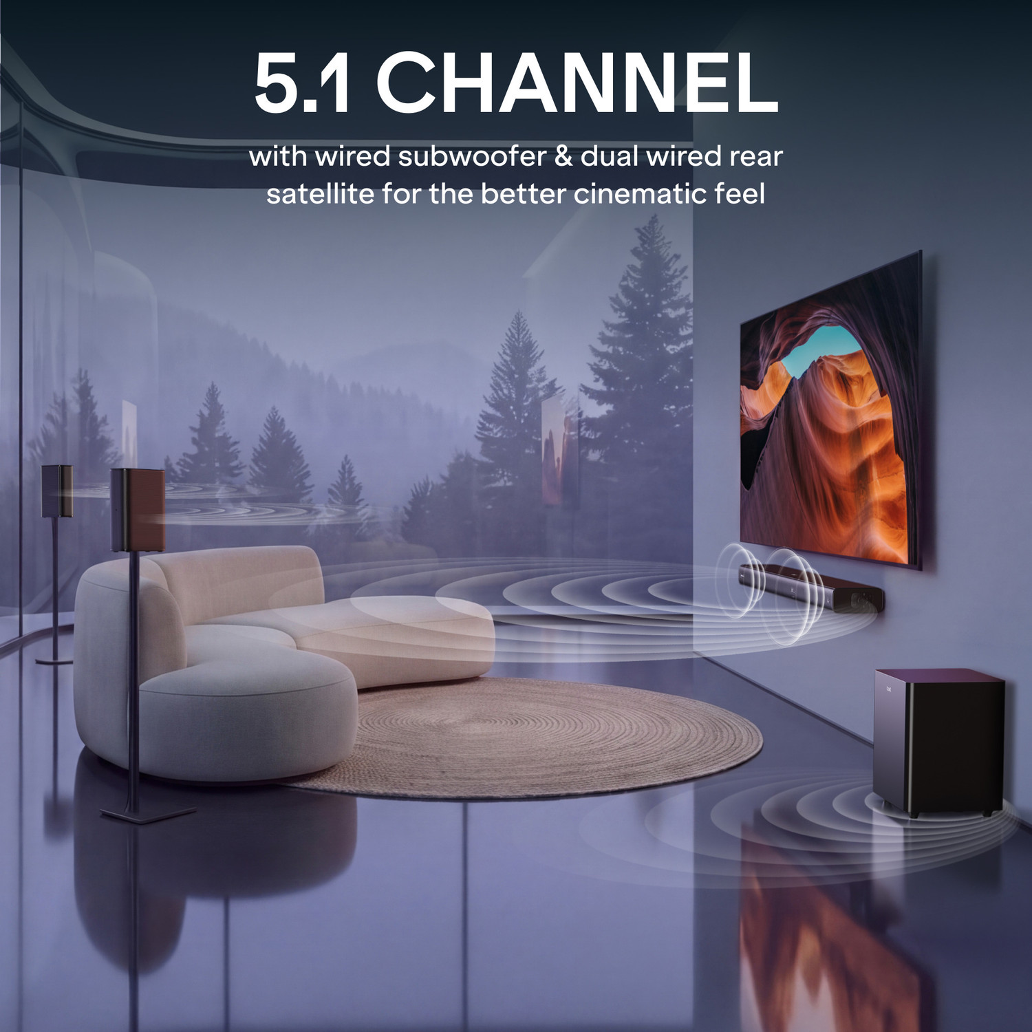 Image of boAt Aavante Bar Prime DA750,Dolby Atmos,Subwoofer,Dual Rear Satellites,EQ Modes 750 W Bluetooth Soundbar