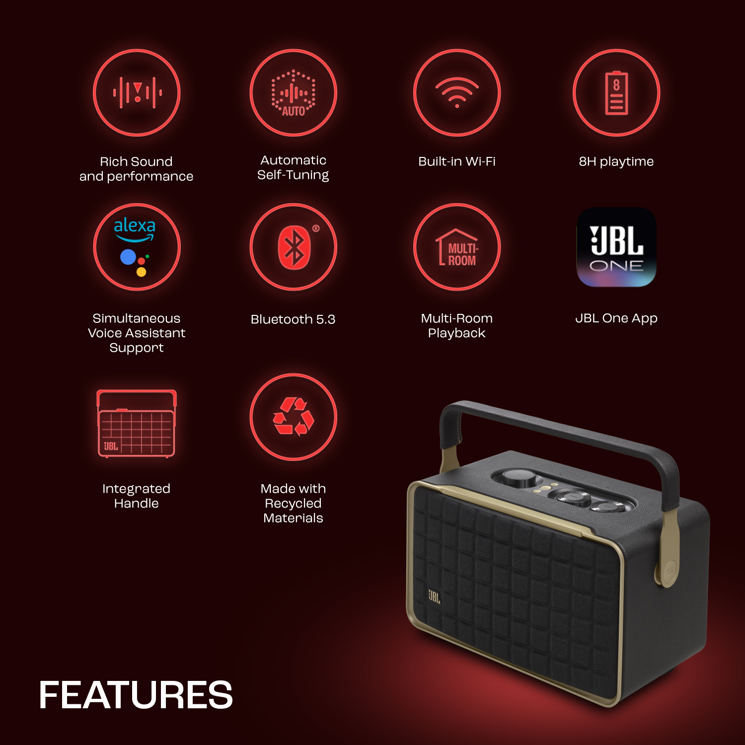 Image of JBL Authentics 300,Smart Home Wifi & Music Streaming,Upto 8Hrs of Play time 100 W Bluetooth Speaker