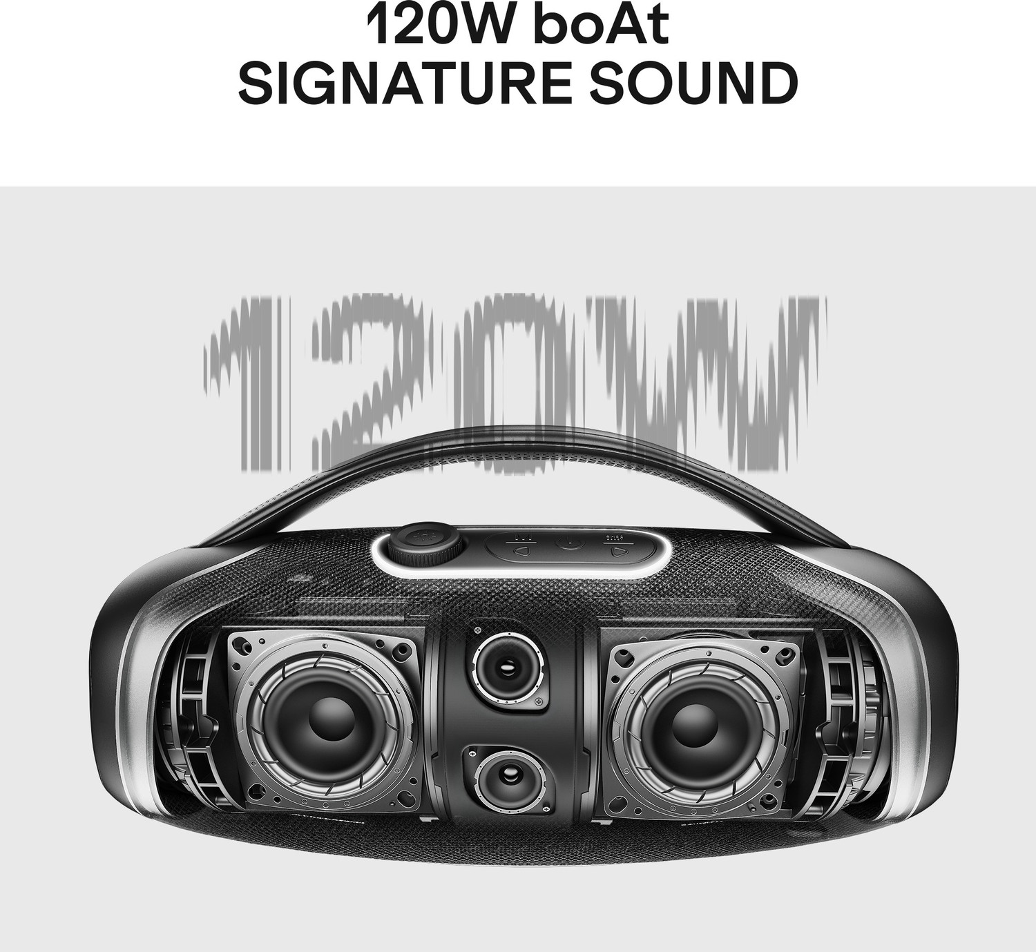 Image of boAt Stone 1800 Plus,5H Battery,Bass Boost,TWS Mode,VoiceAssistant,With Mic,IPX5 120 W Bluetooth Home Audio Speaker