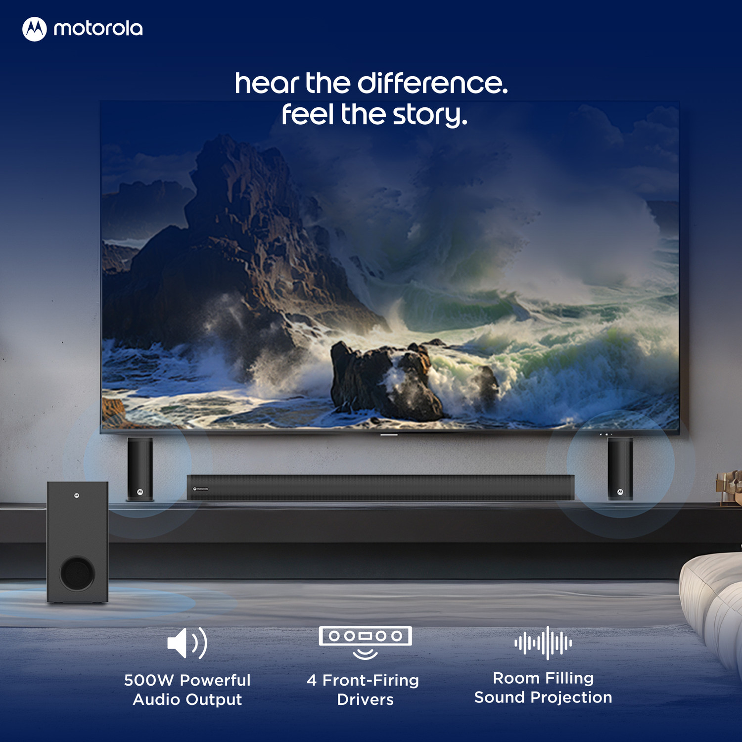 Image of MOTOROLA AmphisoundX Vibe 500 W Bluetooth Soundbar