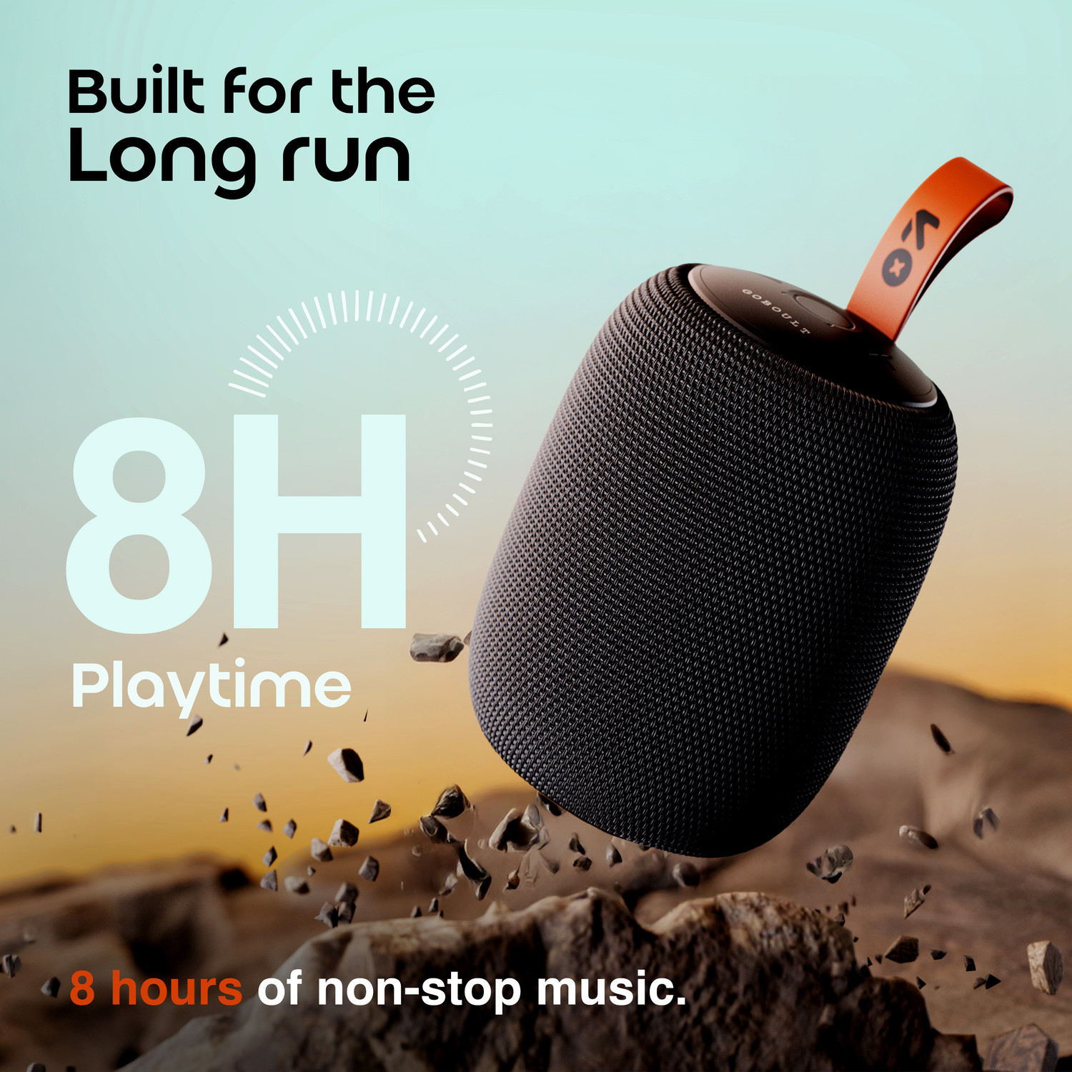 Image of GOBOULT Rave 5W, Dual Drivers, TWS Connectivity, Compact Size, Upto 8hrs Battery 5 W Bluetooth Speaker