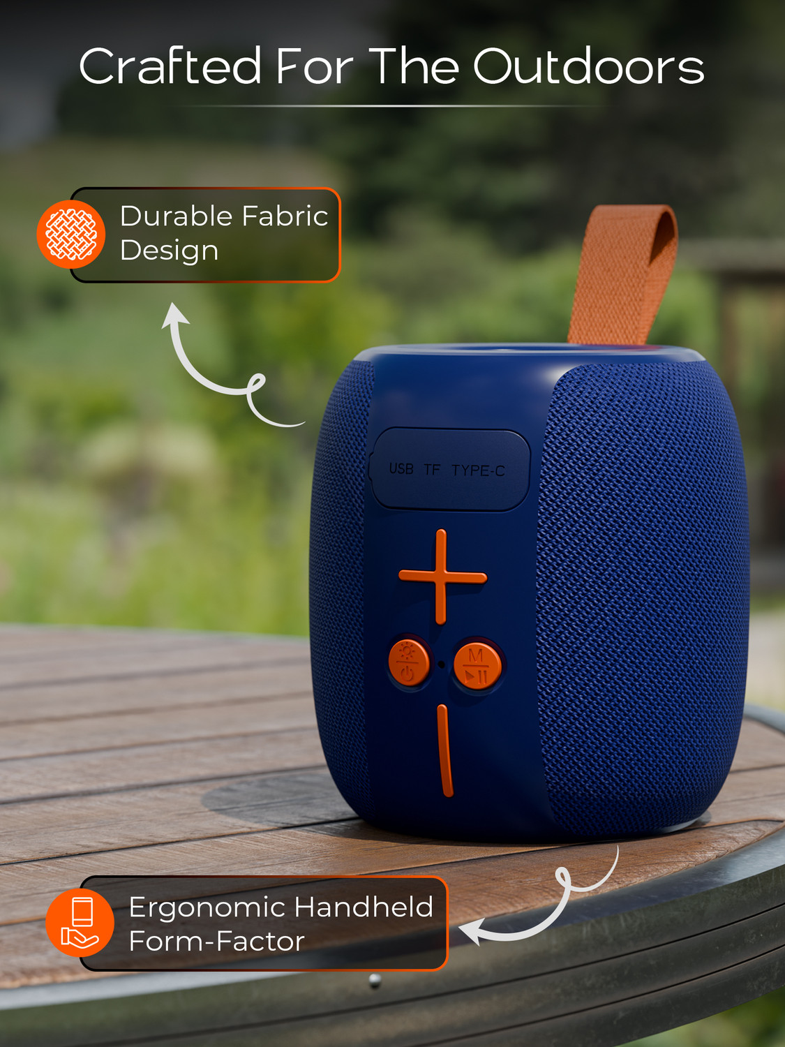 Image of TRIGGR Roar 8 with RGB Lights, Fabric Exterior, TWS & FM Mode, 12H Playtime, BT v5.4 8 W Bluetooth Speaker