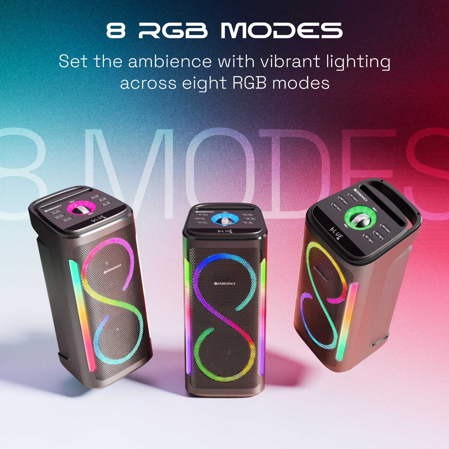 Image of ZEBRONICS Party Fyre 650 Party Speaker, 7h Playback, LED Display, Dual Wireless Mics 180 W Bluetooth Party Speaker (Black, Mono Channel)
