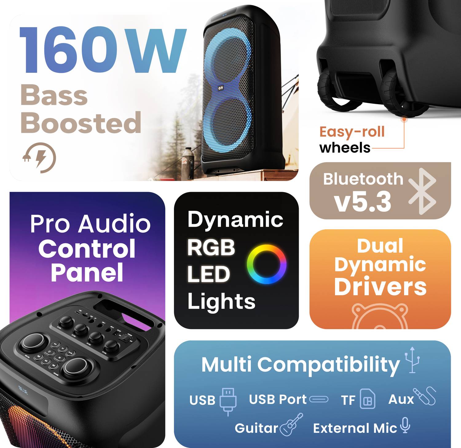 GOBOULT Partybox X200 160W Bluetooth Speaker - Image 2