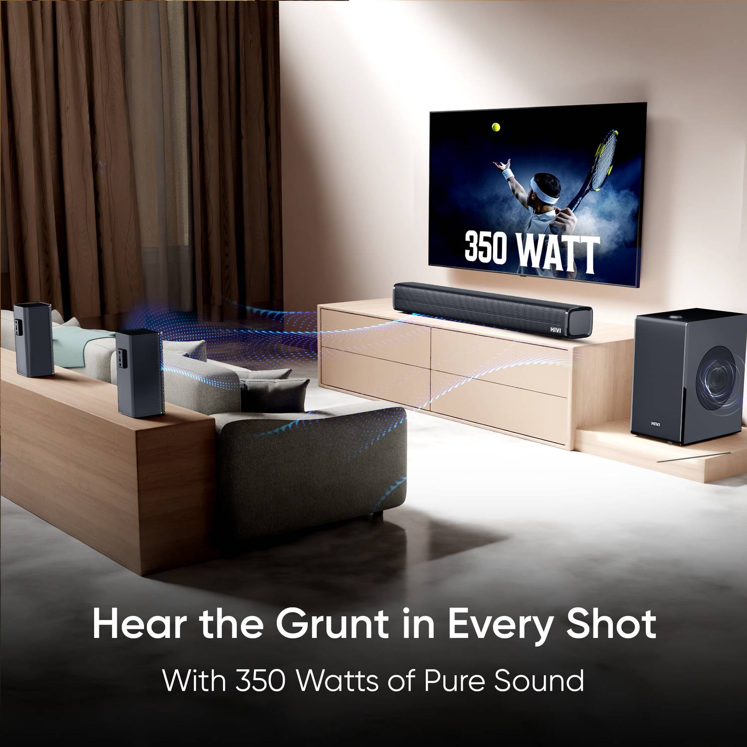 Mivi Fort H350 350W 5.1 Channel Bluetooth Soundbar - Image 4