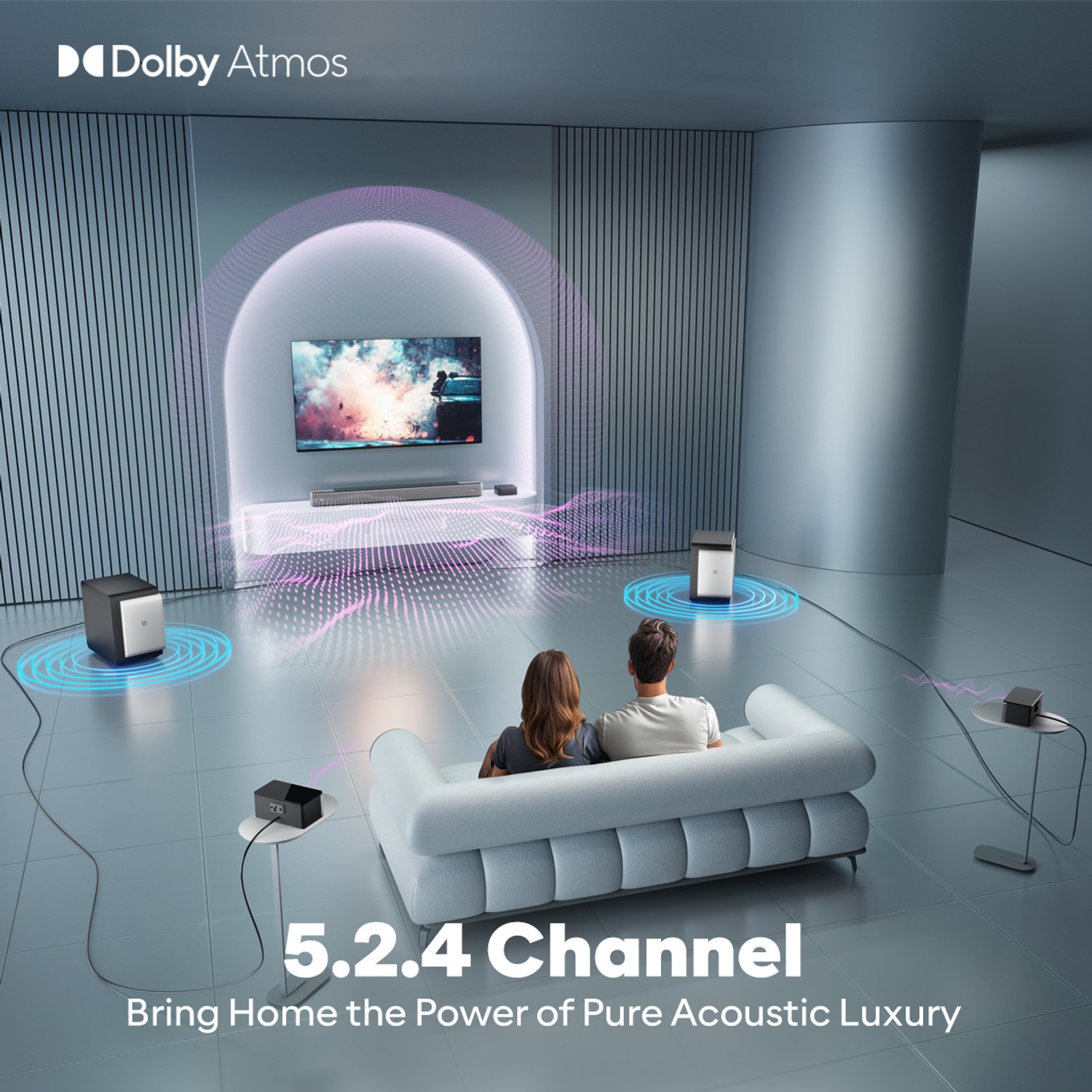 Image of GOVO Gosurround 1000 Pro Dolby Atmos Wireless Satellite 750 W Bluetooth Soundbar