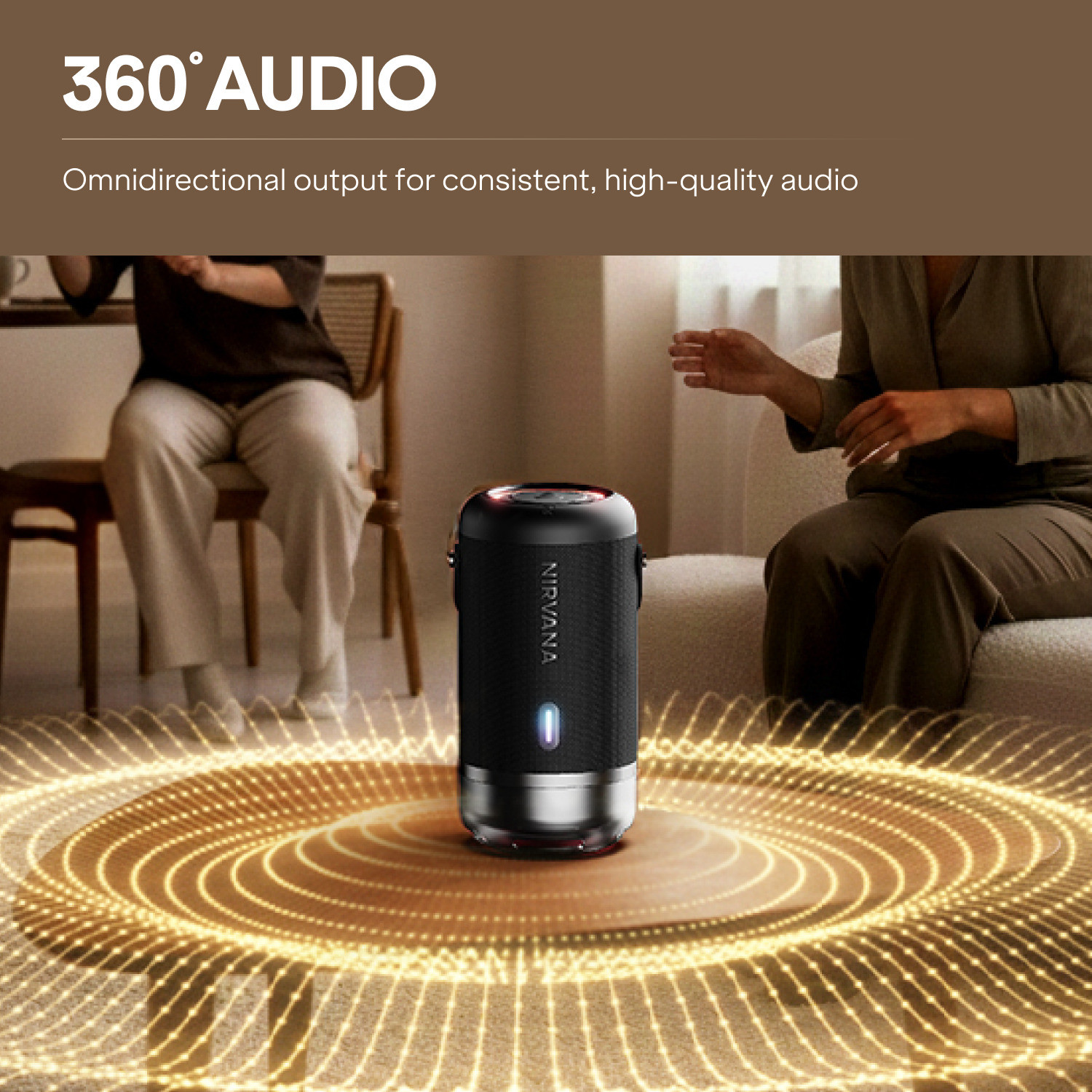 Image of boAt Nirvana Luxe, 360 Spatial Audio,LDAC, Dual Drivers, 15Hrs Battery, App Support 100 W Bluetooth Speaker (Charcoal Black, Mono Channel)