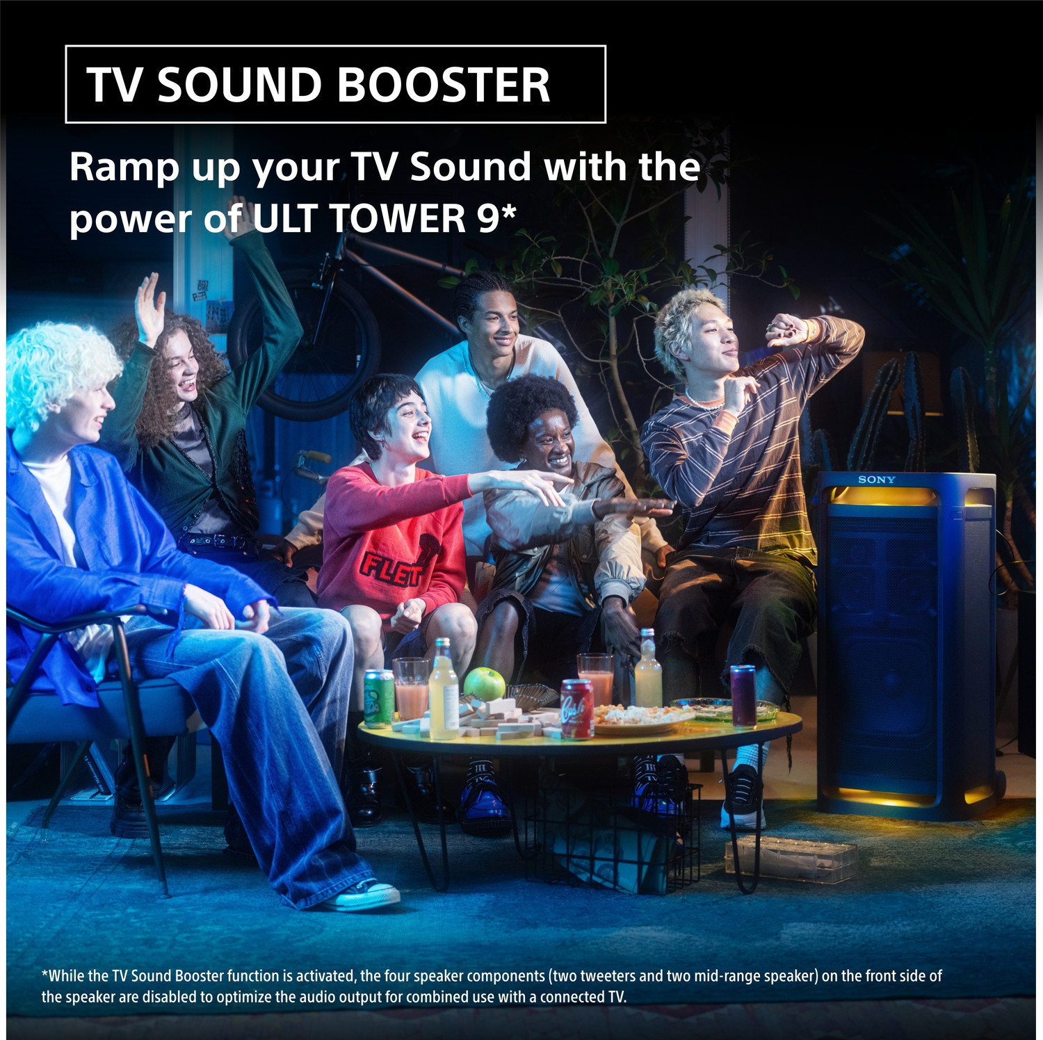 Image of SONY Tower 9 AC Massive BASS & Powerful sound, 360 Party Sound & Light Bluetooth Party Speaker