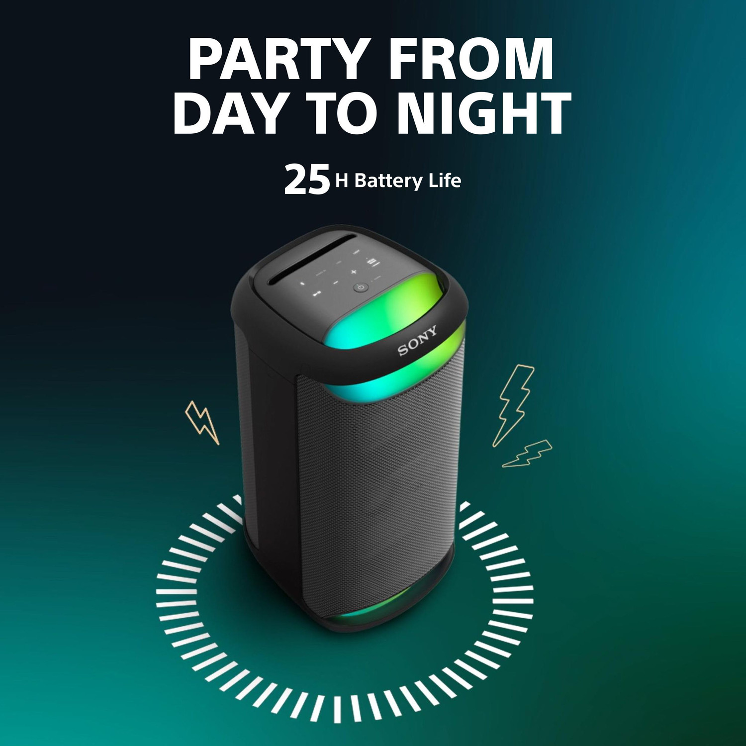 Image of SONY SRS-XV500 Powerful bass,25Hrs Batt,Mega Bass,Lightning,Guitar & MIC,Portable Bluetooth Party Speaker