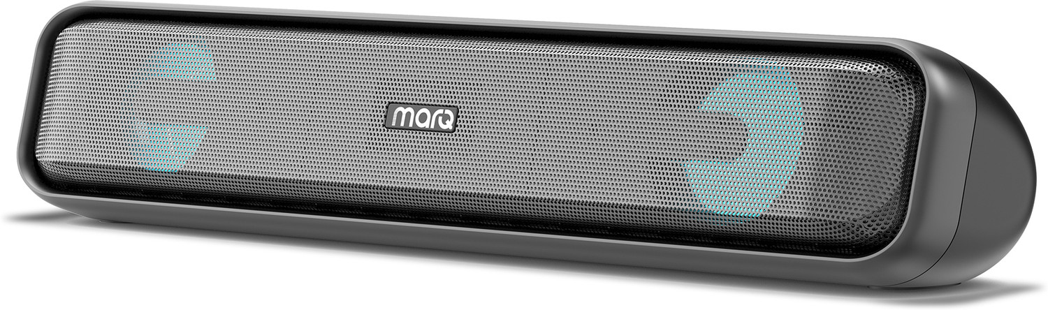 Image of MarQ by Flipkart Thunder with Dual Drivers, Upto 6Hrs of Playback, RGB LED lights 24 W Bluetooth Soundbar