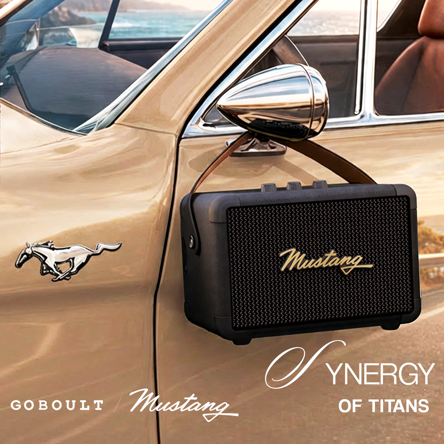 Image of GOBOULT Mustang GT 40, Dual Drivers, Bass Radiator, 6Hrs Battery, Metallic Grill, BTv 6 40 W Bluetooth Speaker