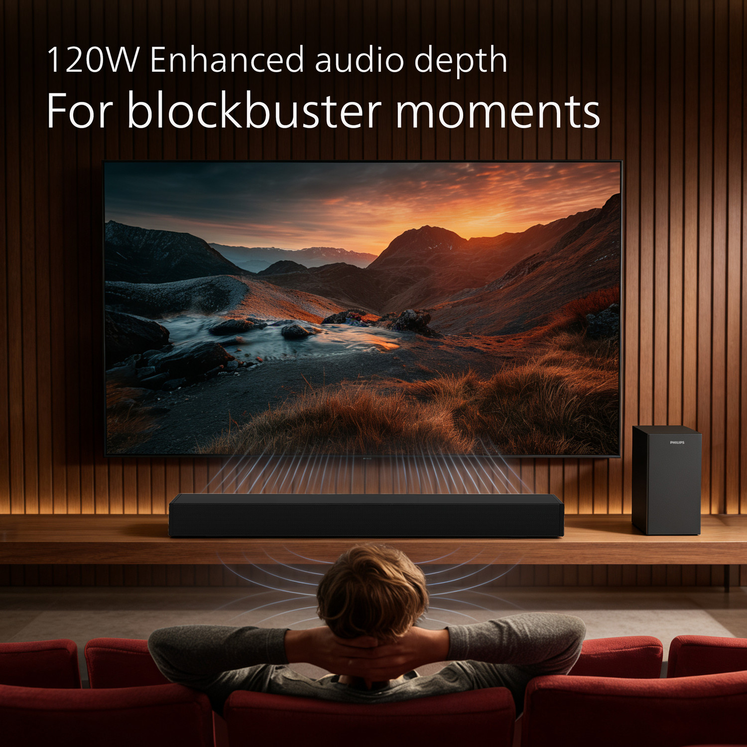Image of PHILIPS TAB4321 120 W Bluetooth Soundbar
