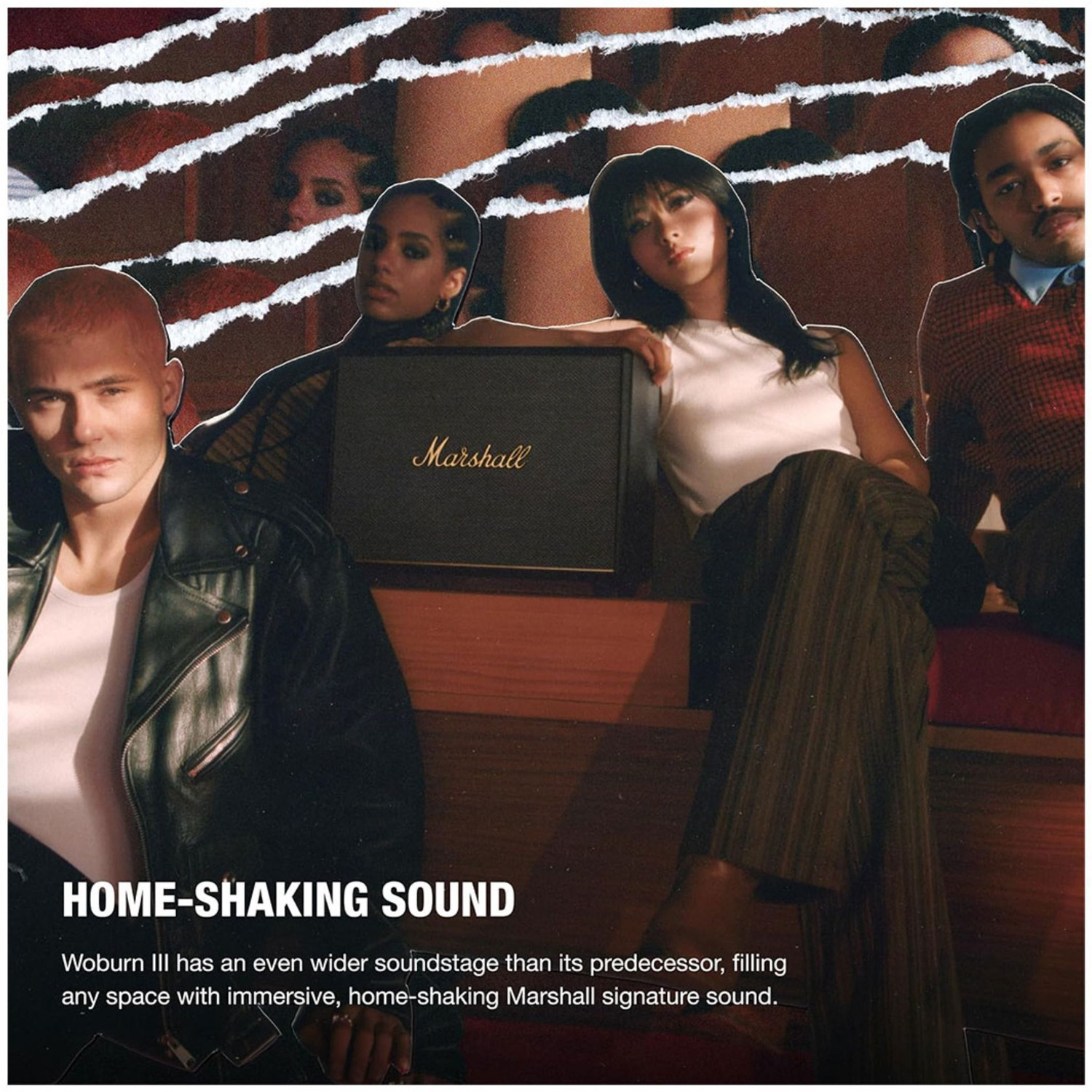 Image of Marshall Woburn III Wired Connectivity Home with HDMI, RCA, 3.5mm input 150 W Bluetooth Speaker