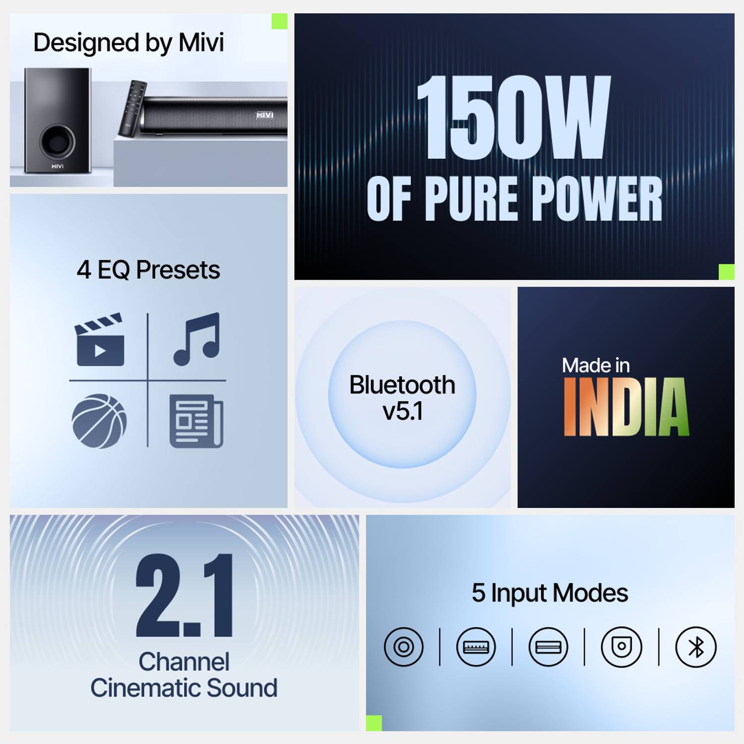 Mivi Fort Sonic 150 2.1 Channel Bluetooth Soundbar - Image 2