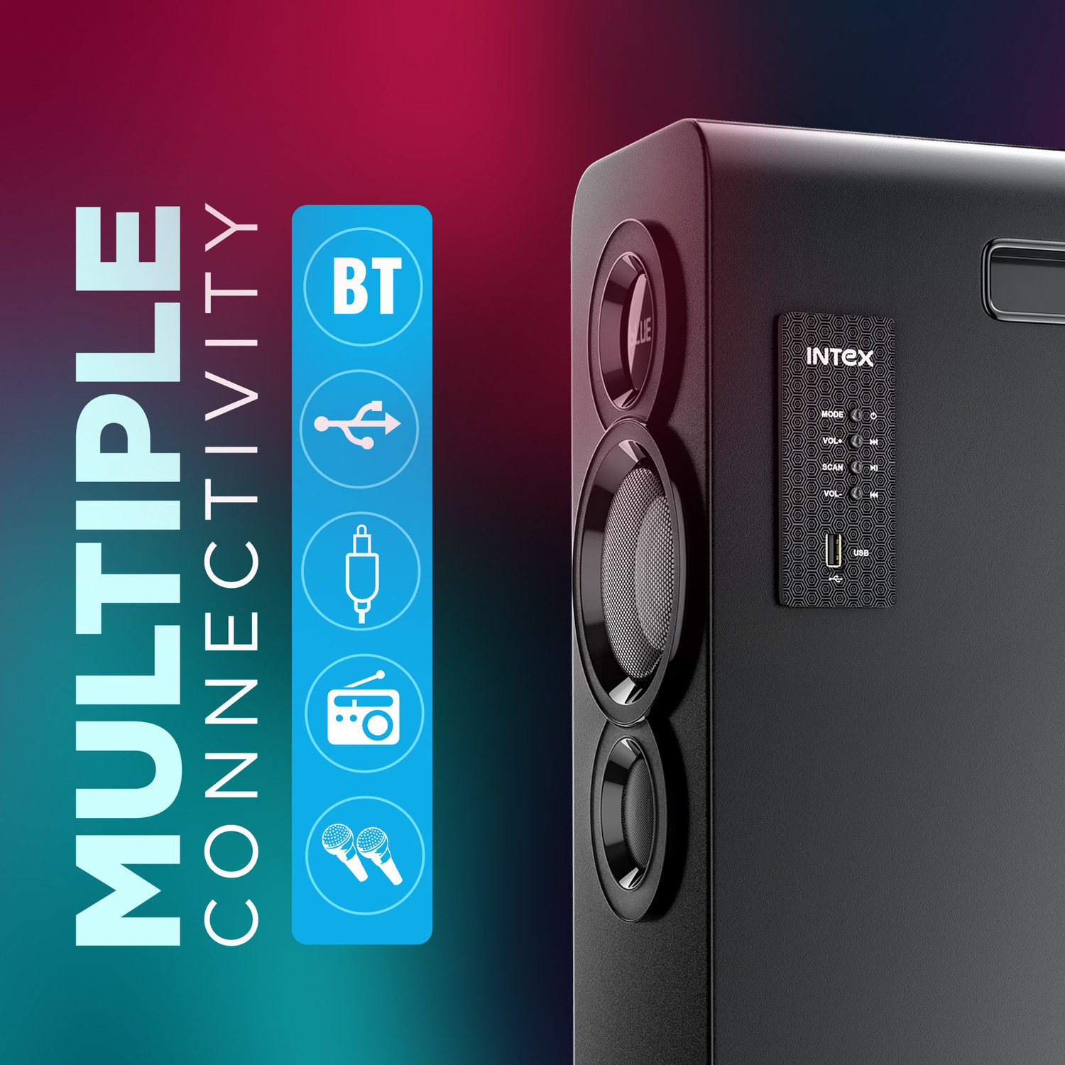 Image of Intex Multimedia TW 13501 FMUB (Dual) 140 W Bluetooth Tower Speaker