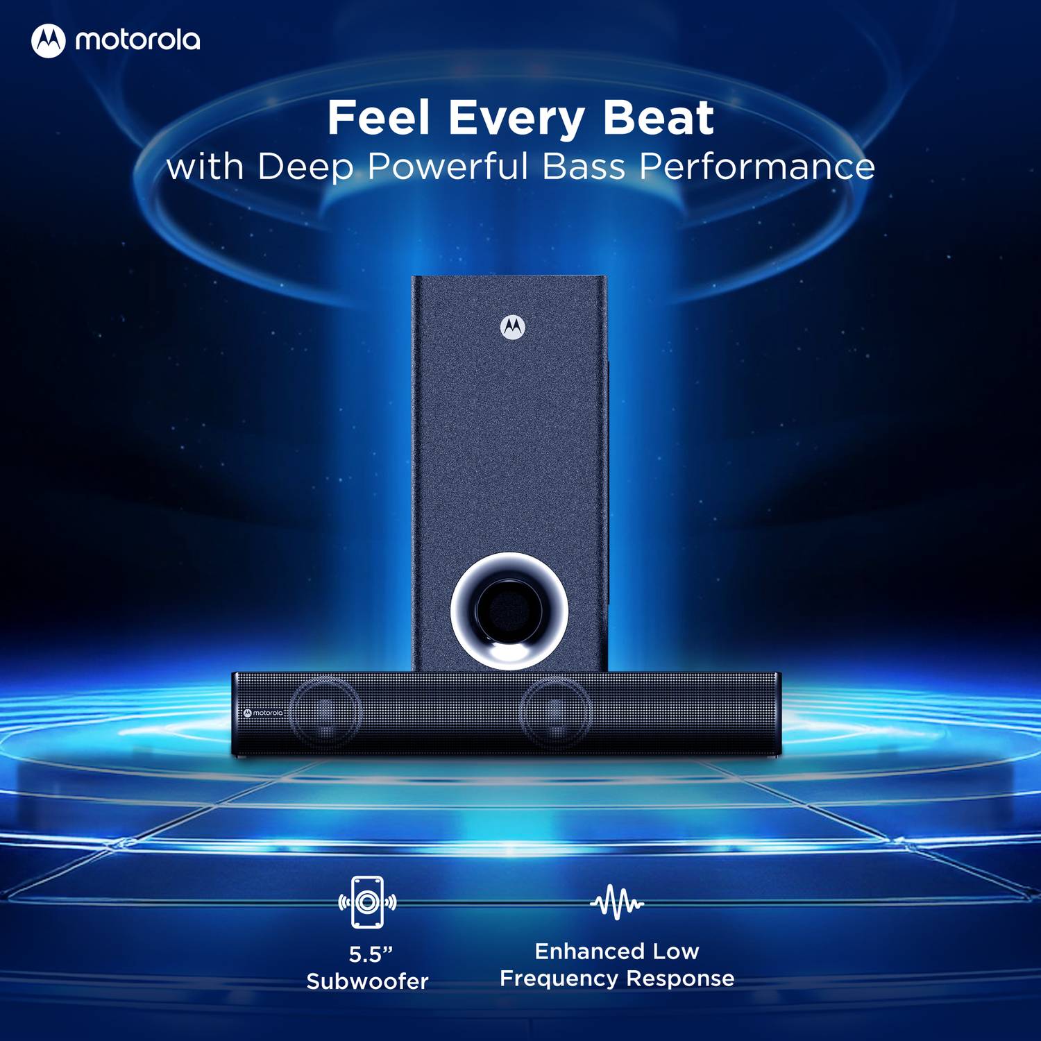 Motorola AmphisoundX Vibe 50W Bluetooth Soundbar Black - Image 4