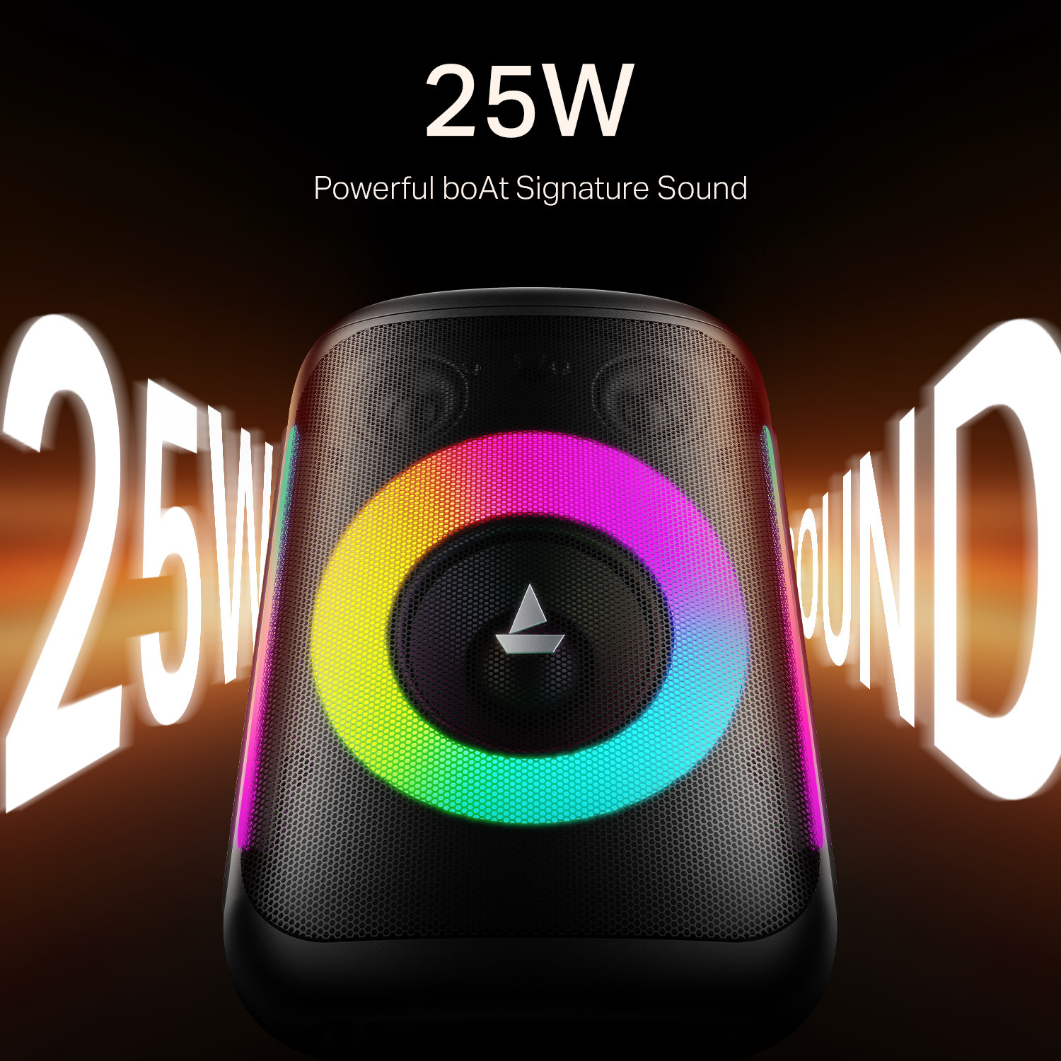 Image of boAt Partypal 30, Wired Mic for Karaoke, 6H Battery, RGB LED, TWS Mode, EQ Modes 25 W Bluetooth Speaker