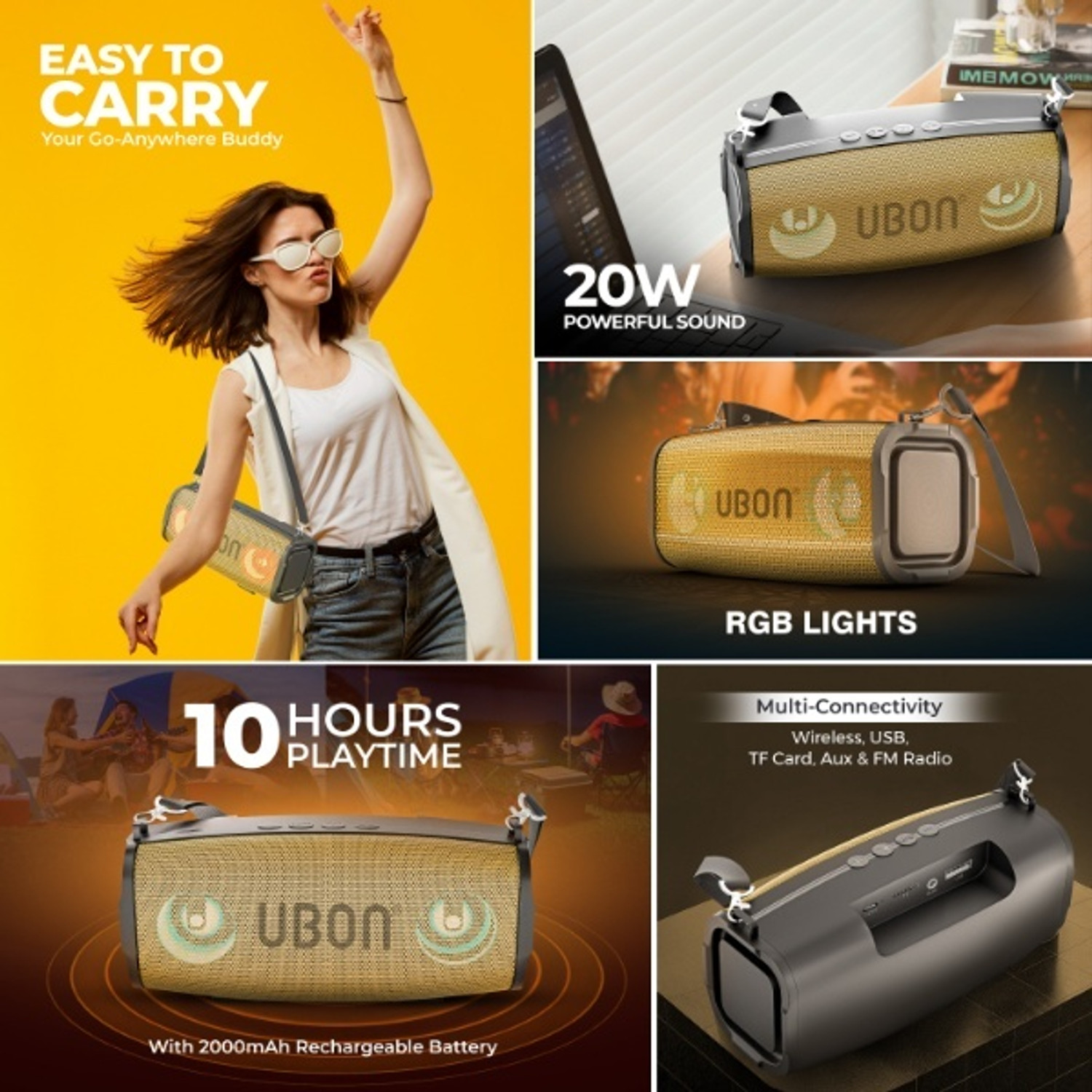 Image of Ubon SP-65G 20 W Bluetooth Speaker