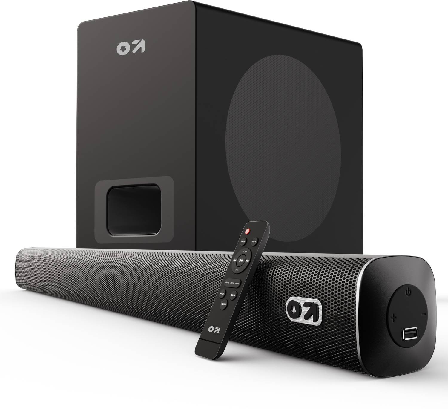 Boult Bassbox X120 with Subwoofer, 120W Power, 2.1 Channel, 3 EQ Modes, Remote Control 120 W Bluetooth Soundbar(Black, 2.1 Channel)