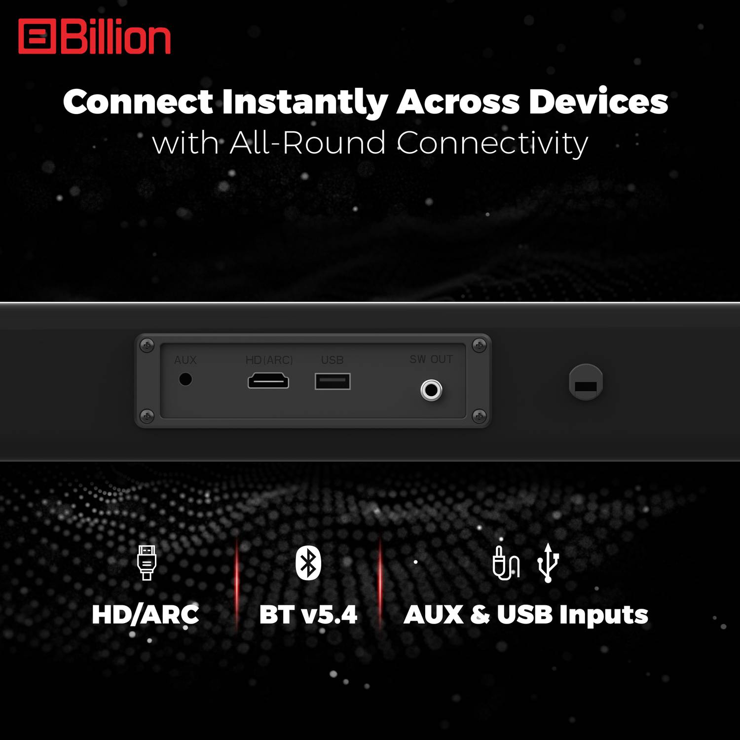Billion Thunder 80 80W 2.1 Channel Bluetooth Soundbar - Image 5