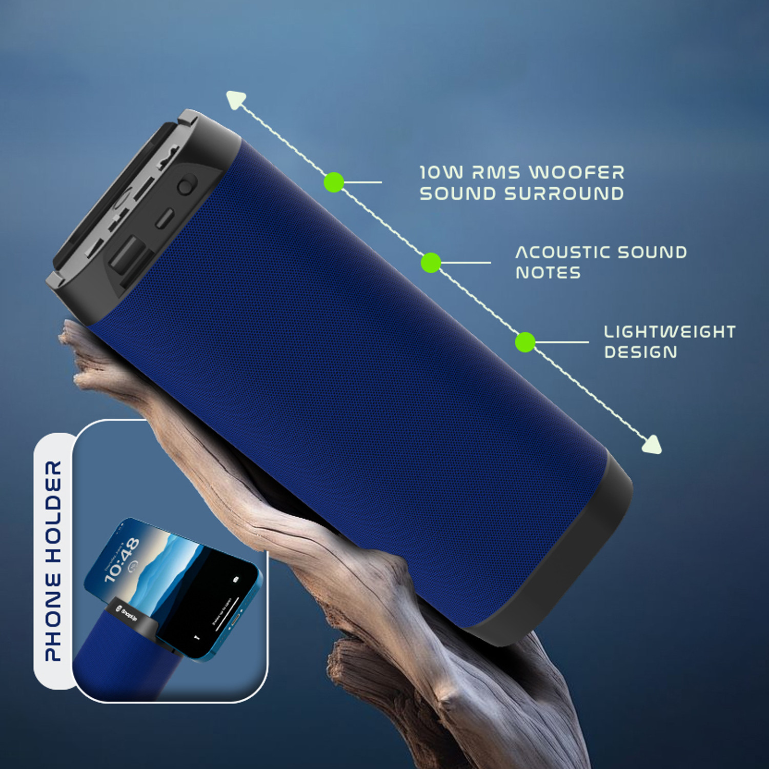 Image of SnapUp Groove Max Upto 6 HR Beats TYPE C BOOM Sound Multi-Compatibility RGB TWS Feature 10 W Bluetooth Speaker