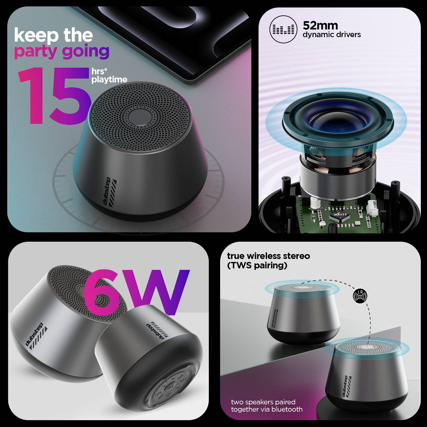 Dubstep Pop 610 6W Bluetooth Speaker - Image 3
