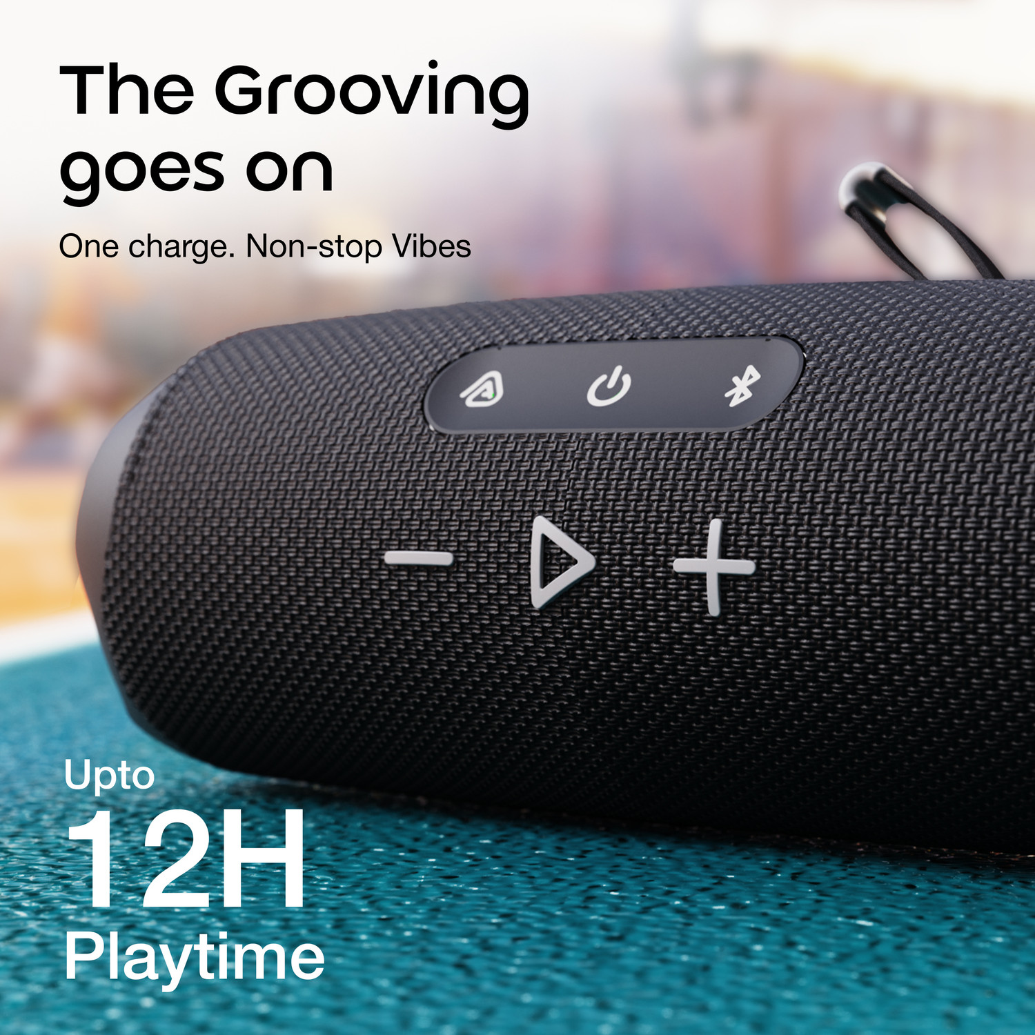 Image of GOBOULT Groove 14W, Dual Dynamic Drivers, RGB LED, TWS Connectivity, Upto 10Hrs Battery 14 W Bluetooth Speaker