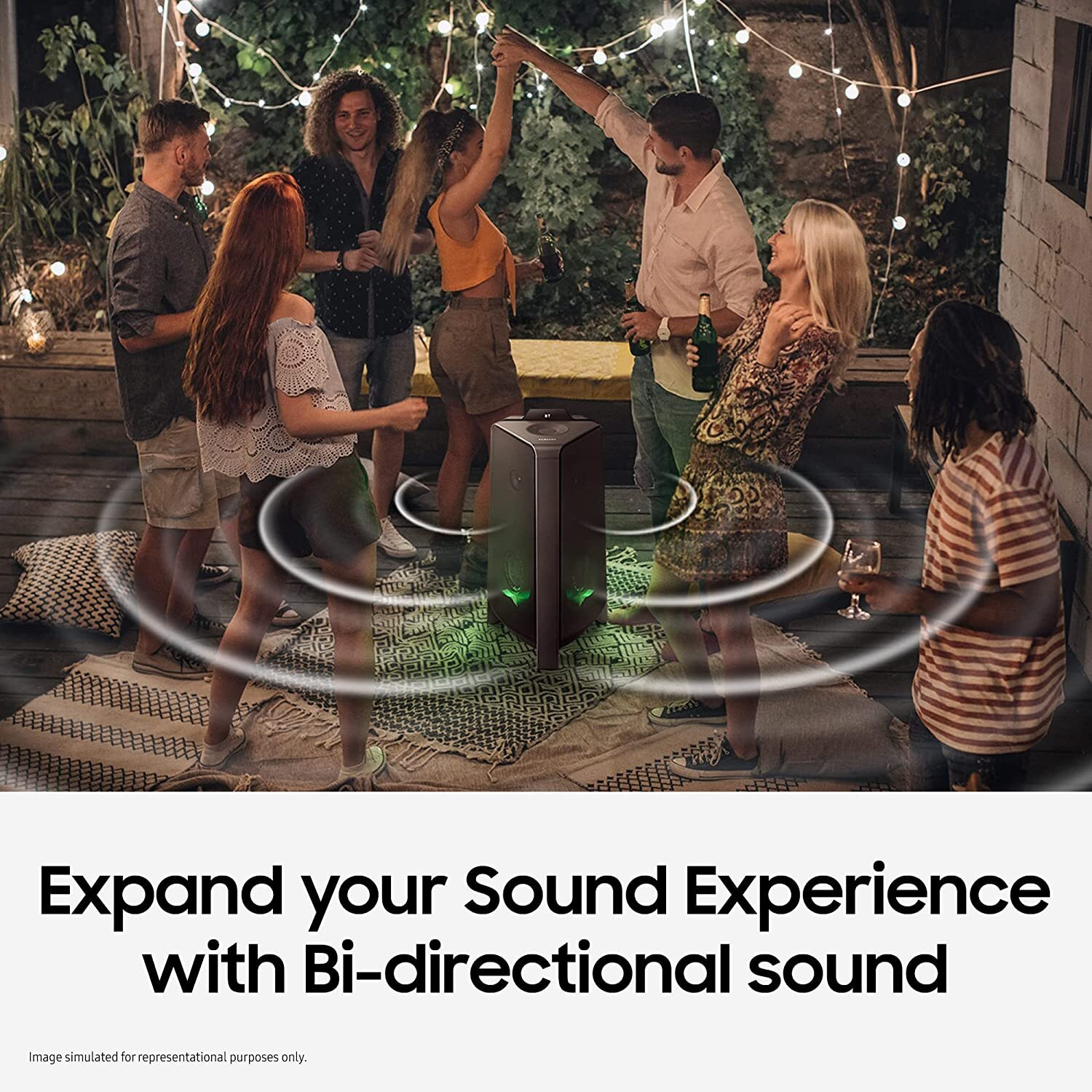 Image of Samsung Sound Tower {MX-T70 /XL} Built-in Subwoofer, Bluetooth, USB, Karaoke Enabled 1500 W Bluetooth Party Speaker