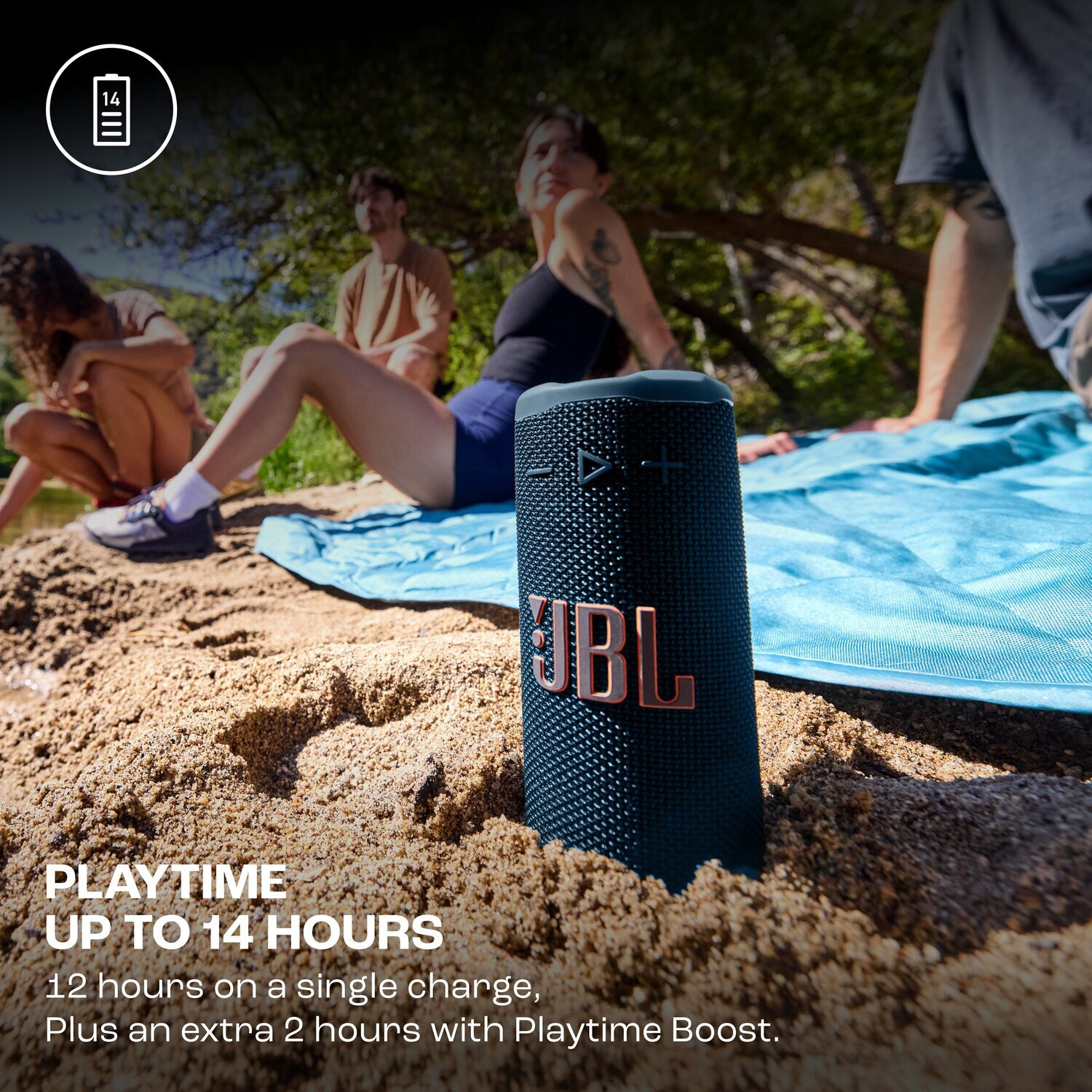 Image of JBL Grip Pro Sound with AI Sound Boost, Ambient Light, 14H Playtime, Auracast IP68 16 W Bluetooth Speaker