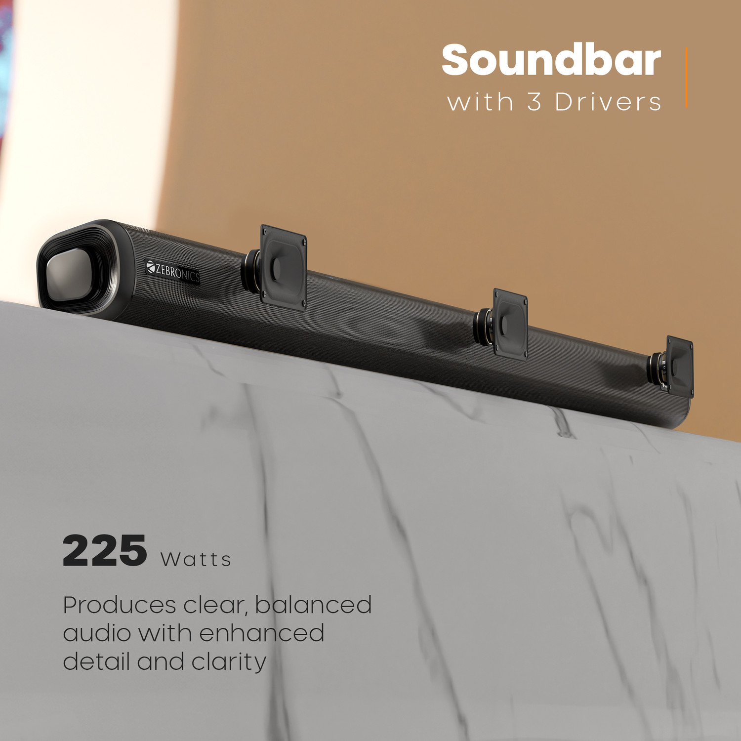 Image of ZEBRONICS Juke Bar 9535, Dolby Audio, Floor-Stand Satellites, BT v5.0, HDMI ARC, Optical 525 W Bluetooth Soundbar