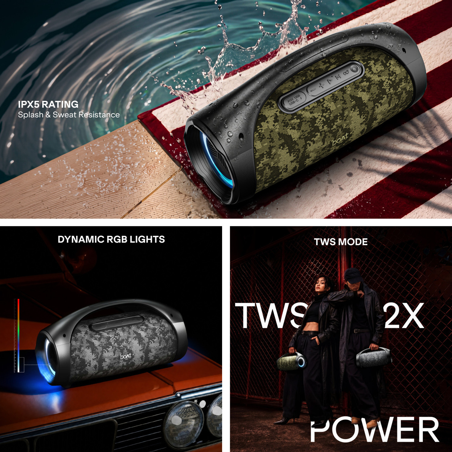 Image of boAt Stone 900, 15H Battery, TWS Mode, Built-In Mic, Voice Assistant,IPX5 80 W Bluetooth Speaker