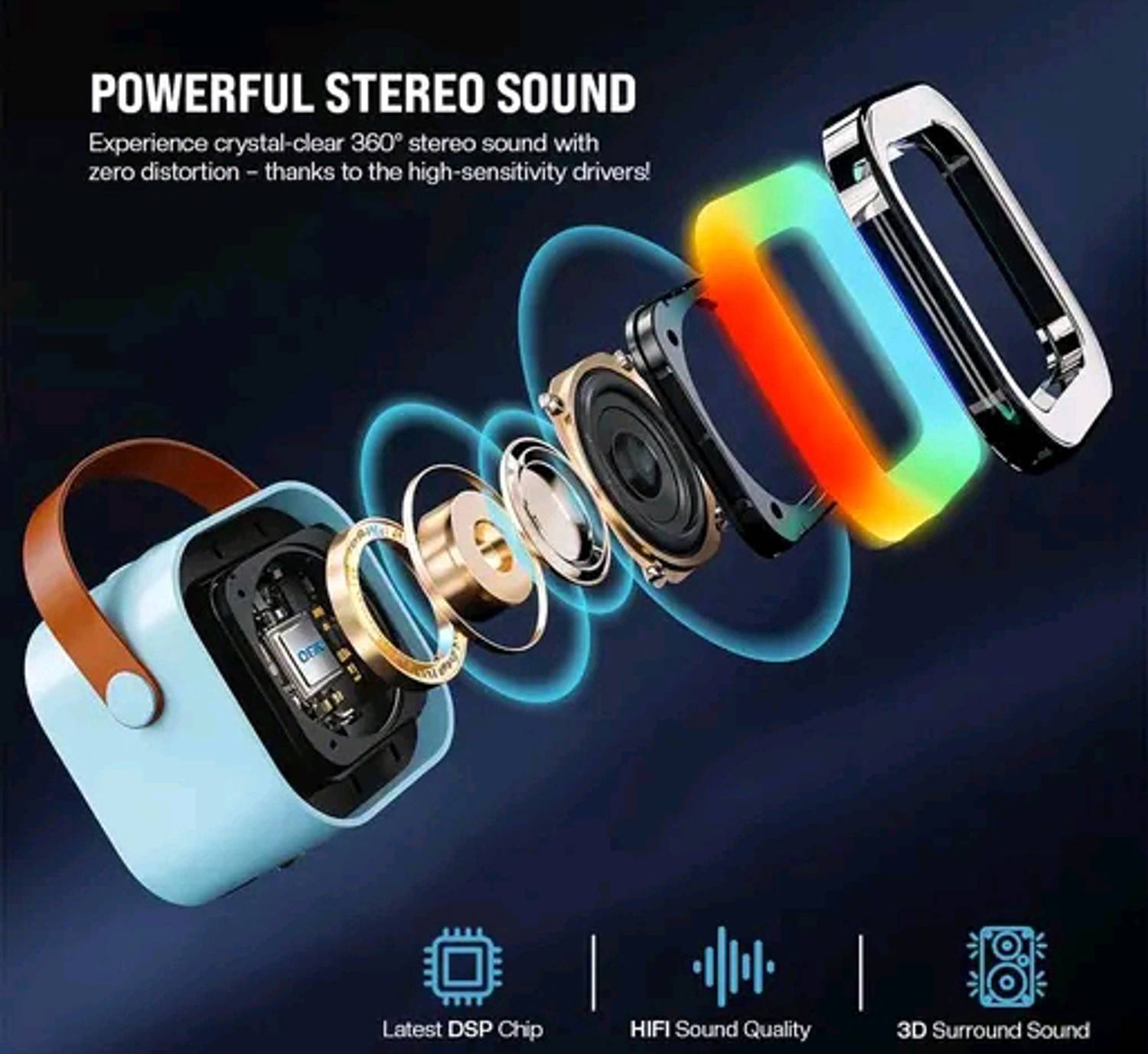 Elvue K12 Wireless Karaoke Mic with RGB 60W Bluetooth Speaker - Image 3