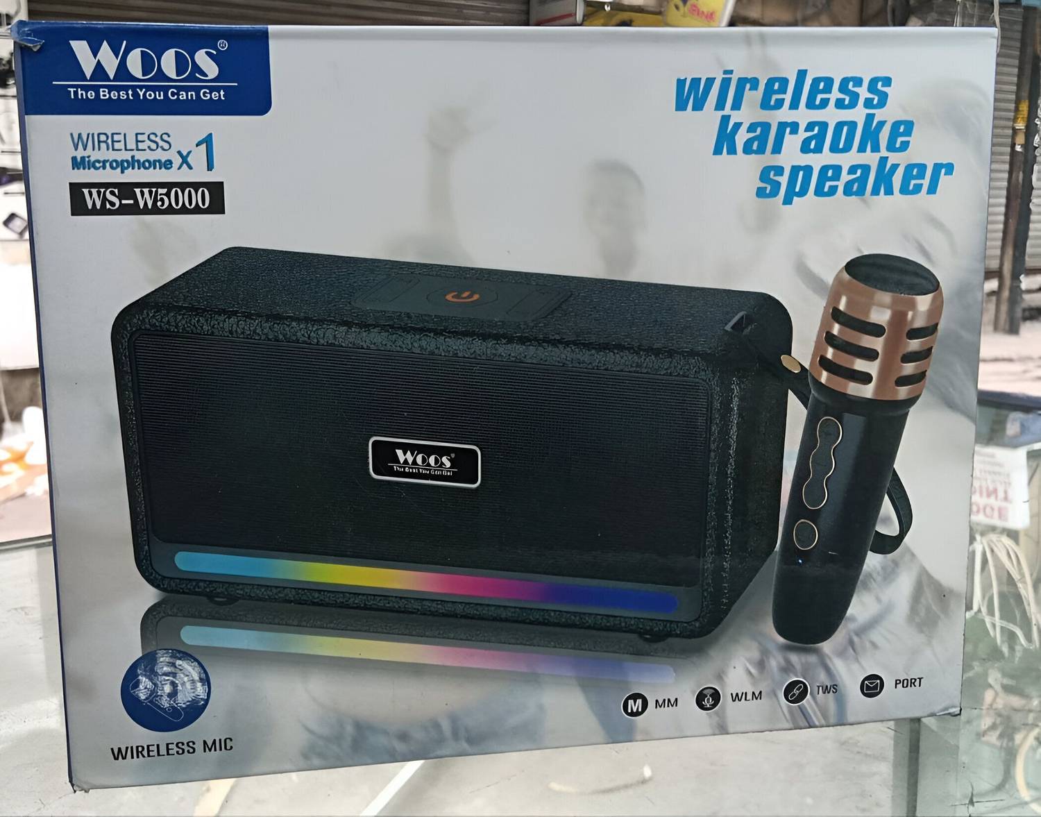 WOOS Wireless Bluetooth Speaker,Karaoke Subwoofer Mic Plug-In 10 W Bluetooth Home Audio Speaker