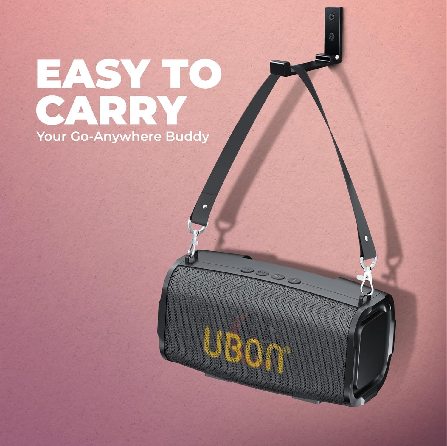 Image of Ubon SP-47 Bluetooth Wireless Speaker With Hanging Belt 10 W Bluetooth Laptop /Desktop Speaker (Black, 2.0 Channel)