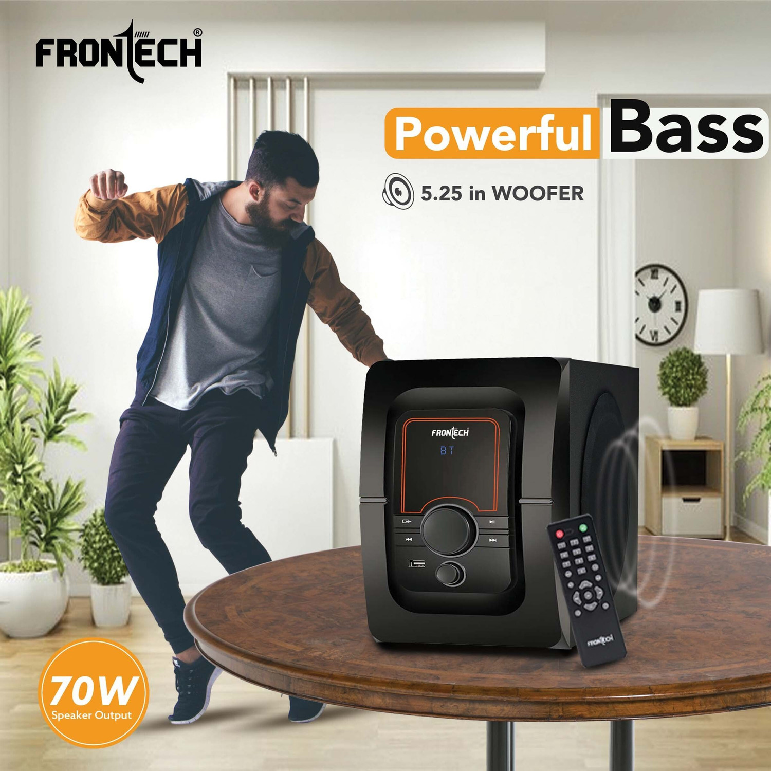 Image of Frontech SW-0152 4.1 Channel System Multimedia Speaker 70 W Bluetooth Home Audio Speaker