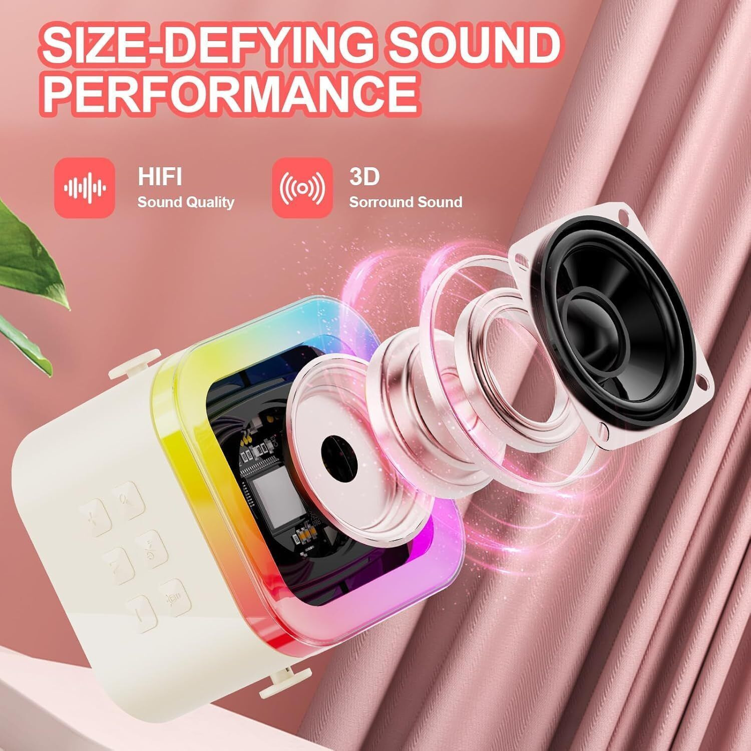 Image of Sahaj Enterprise New Portable Karaoke Speaker | Bluetooth & Wireless Mic1 5.6 W Bluetooth Home Audio Speaker