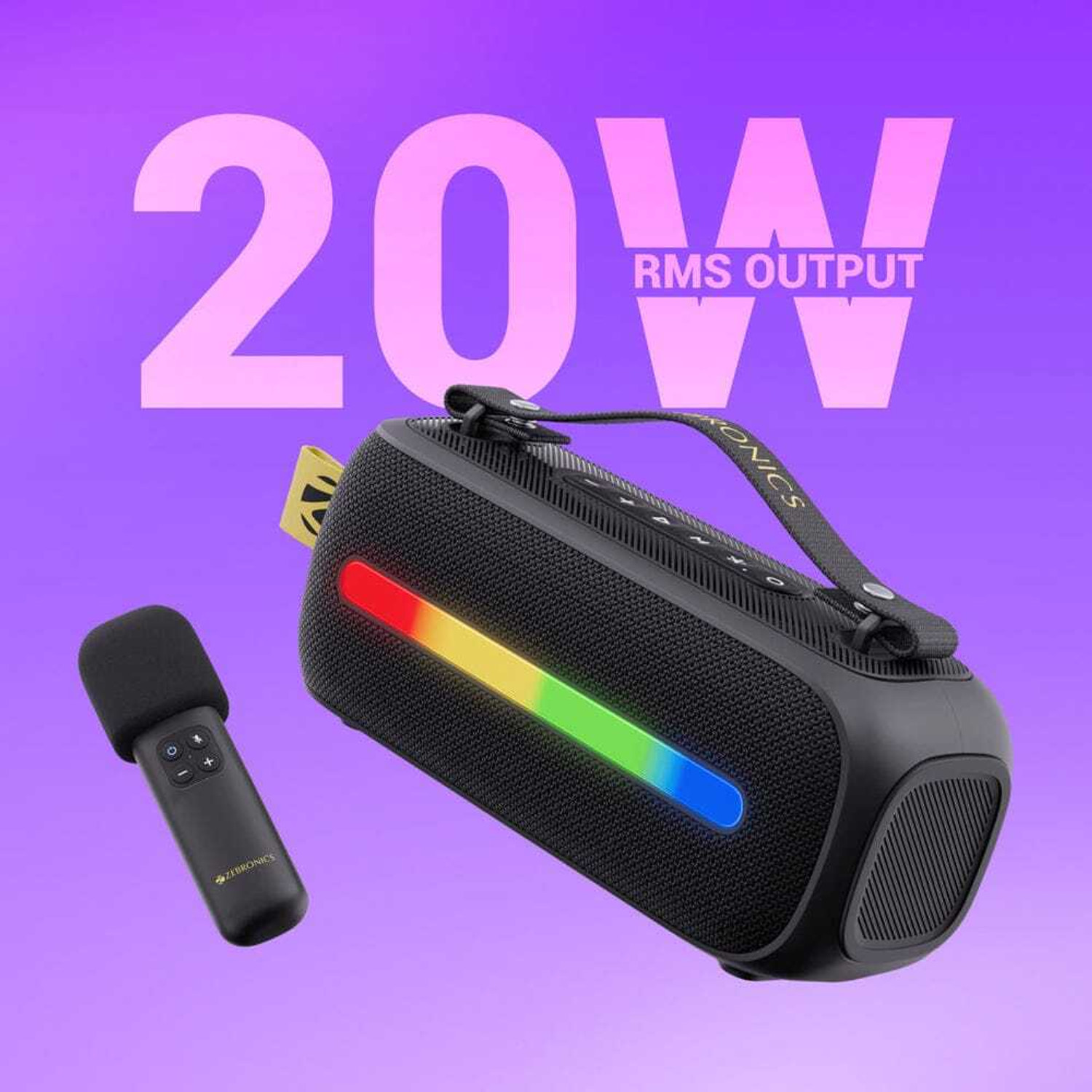 Image of ZEBRONICS Zeb Sound Feast 80 20 W Bluetooth Party Speaker