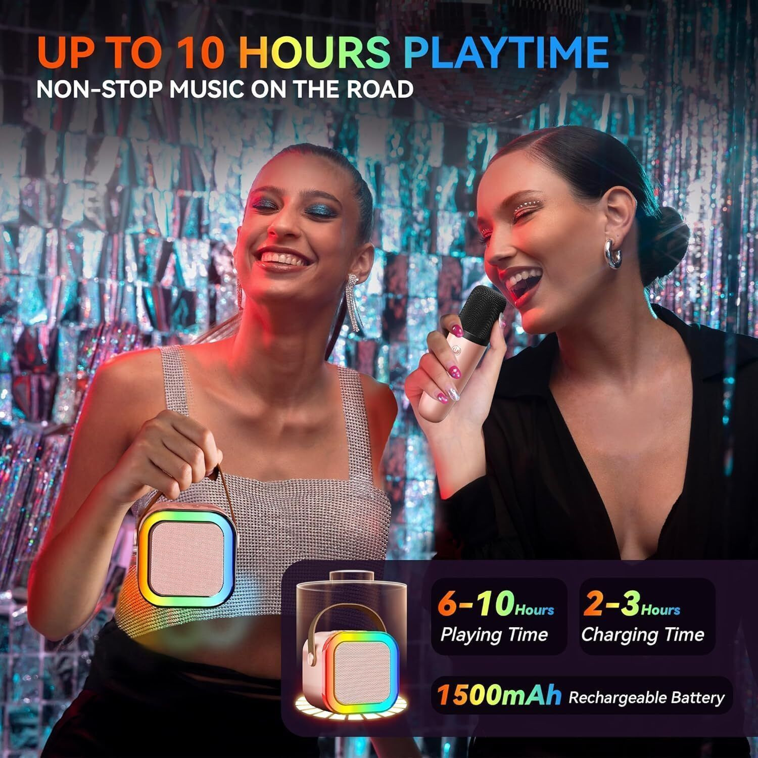 Image of Sahaj Enterprise New Portable Karaoke Speaker | Bluetooth & Wireless Mic1 5.6 W Bluetooth Home Audio Speaker