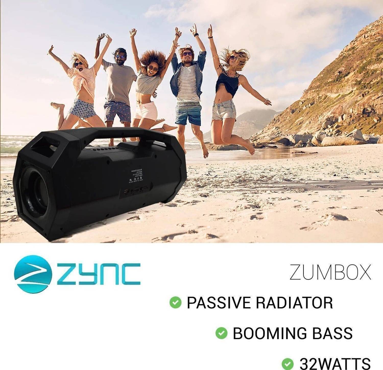 Buy Zync Zumbox Black Boombox Portable Outdoor Party With AUX,USB