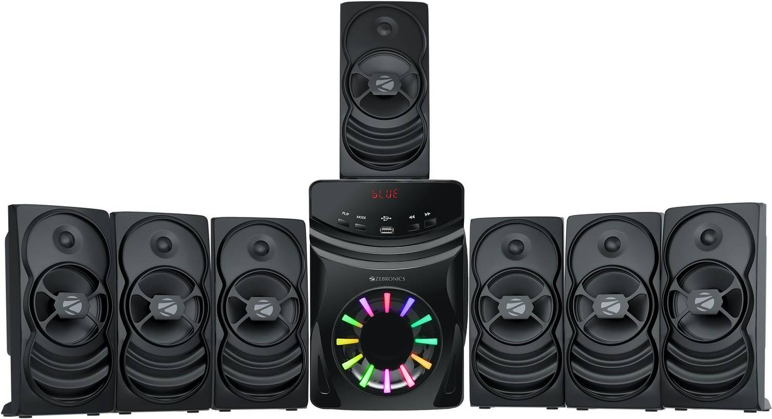値下げ中　スピーカー Buy ZEBRONICS SPARK 207 with13.33cm Subwoofer,RGB,Bluetooth,USB